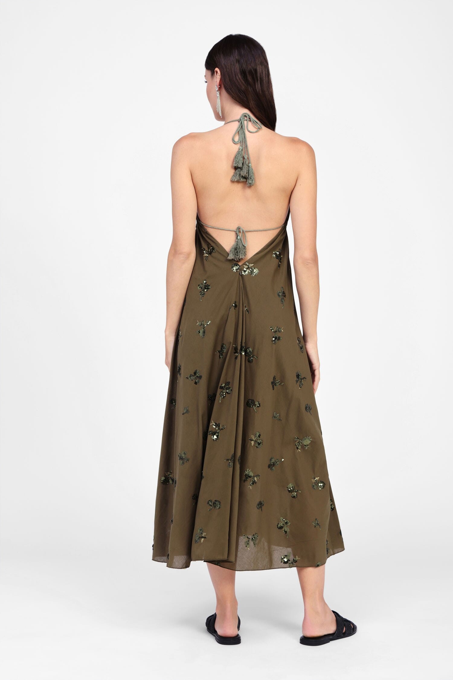 Abito Lungo Con Stampa Floreale E Lacci Dixie