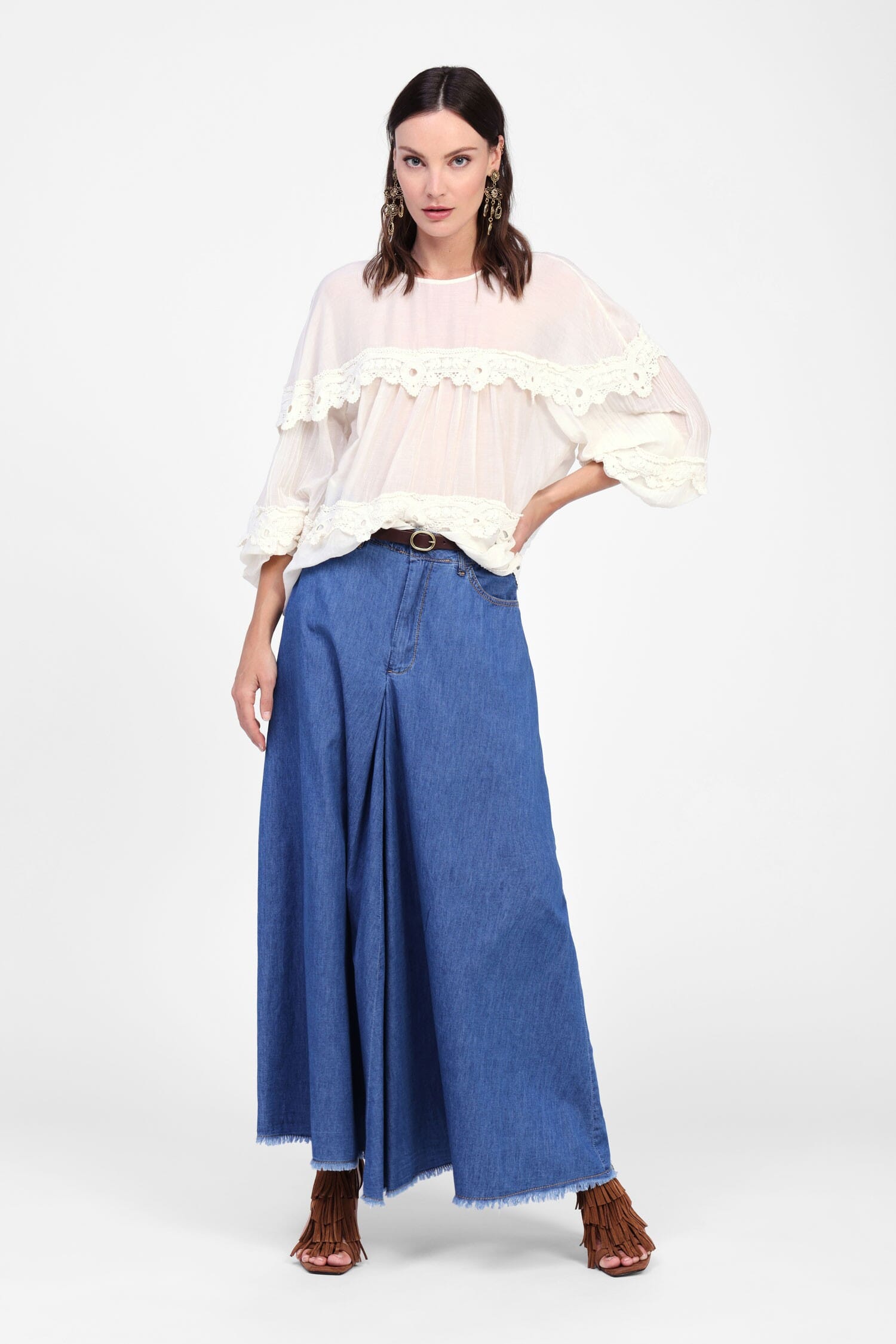 Gonna Lunga Con Dettagli Svasati Dixie