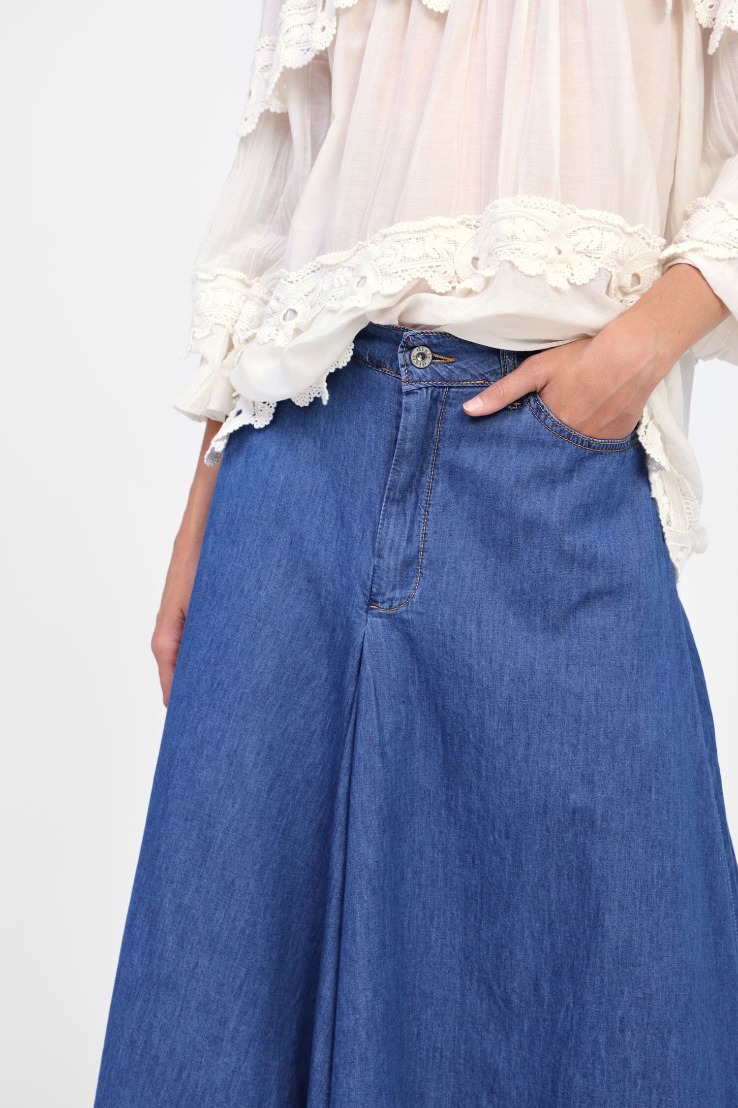 Gonna Lunga Con Dettagli Svasati Dixie