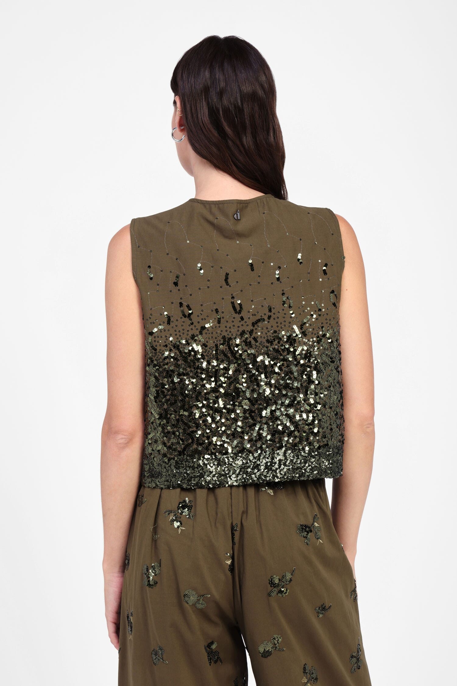 Gilet Con Paillettes E Laccetto Dixie