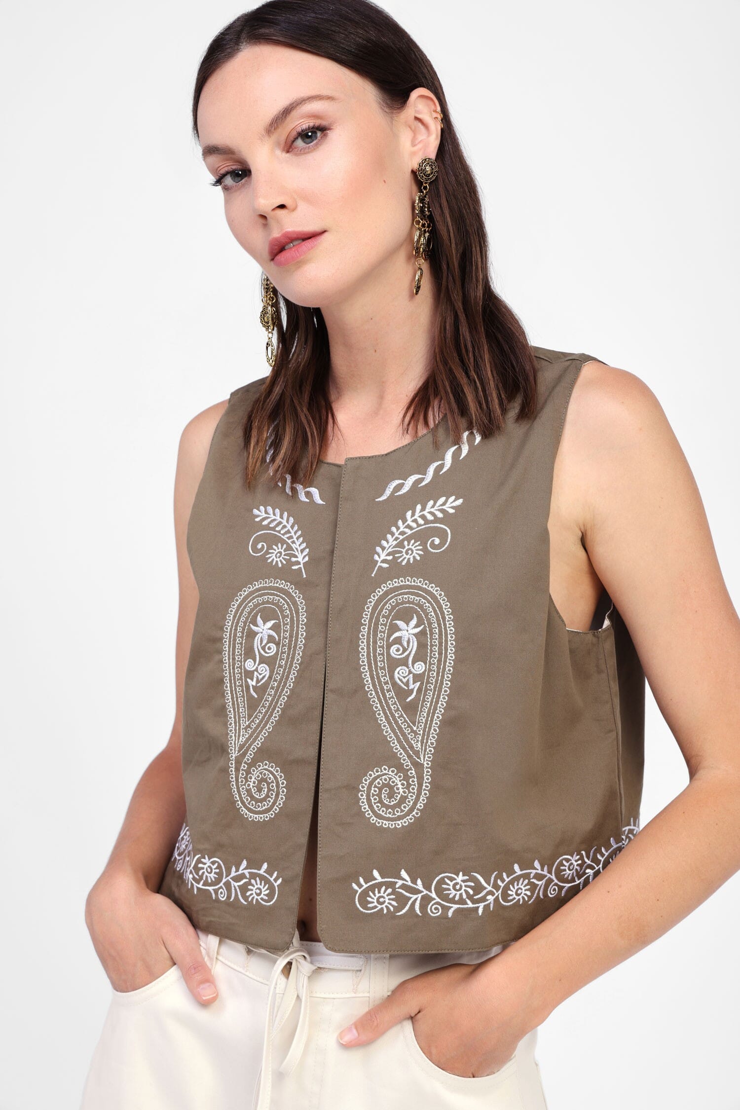 Gilet Con Ricamo Ornamentale Dixie