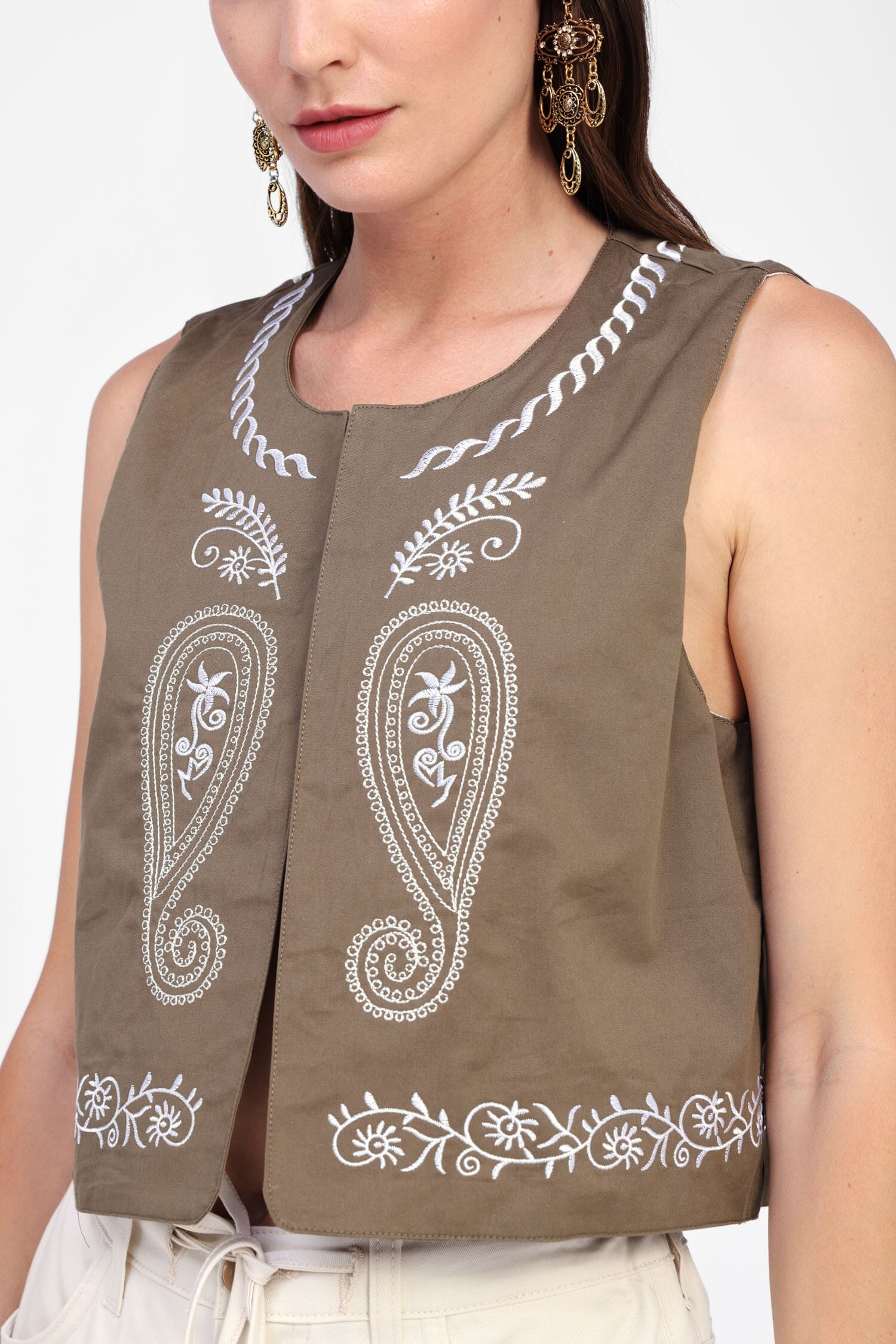 Gilet Con Ricamo Ornamentale Dixie