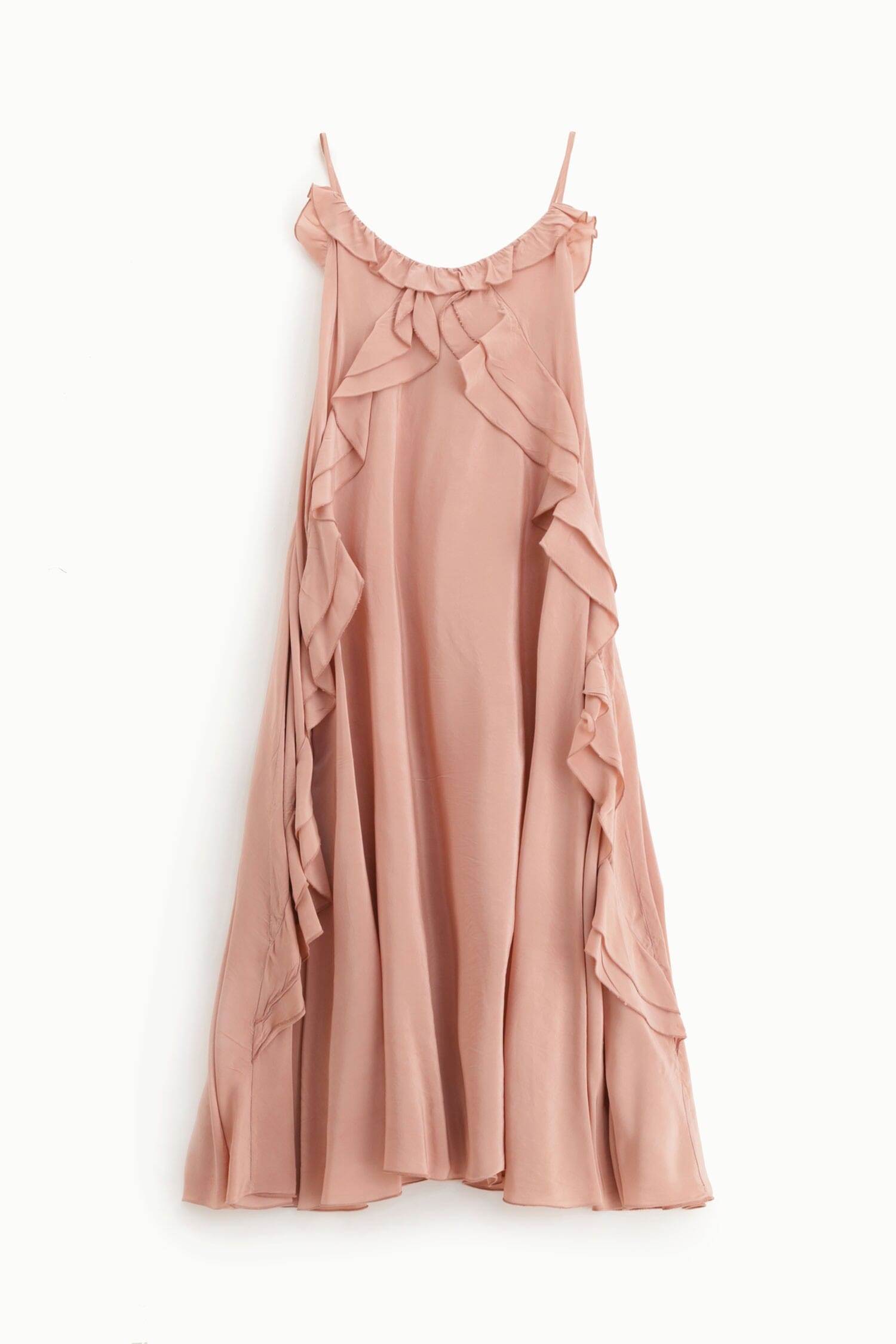 Abito Lungo Con Volant Increspati Dixie