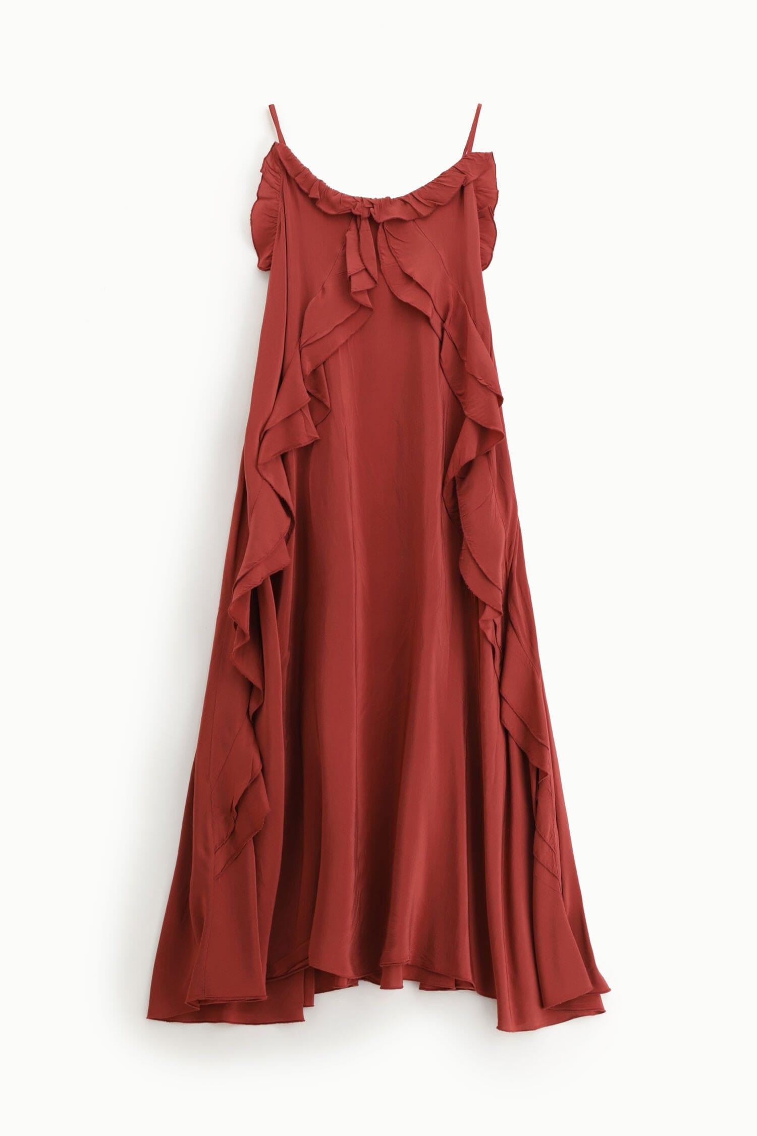 Abito Lungo Con Volant Increspati Dixie