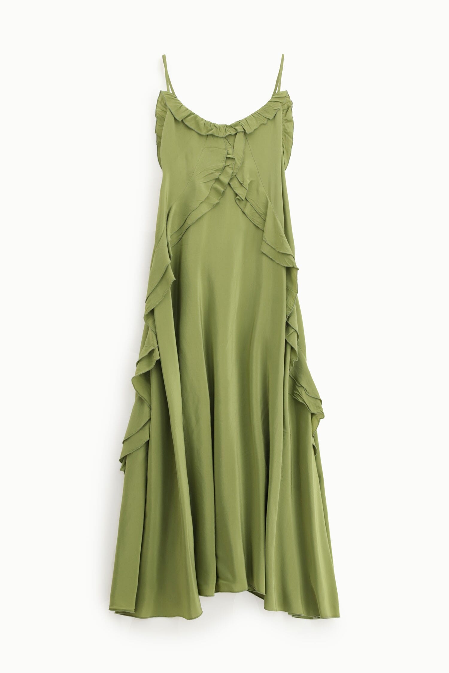 Abito Lungo Con Volant Increspati Dixie