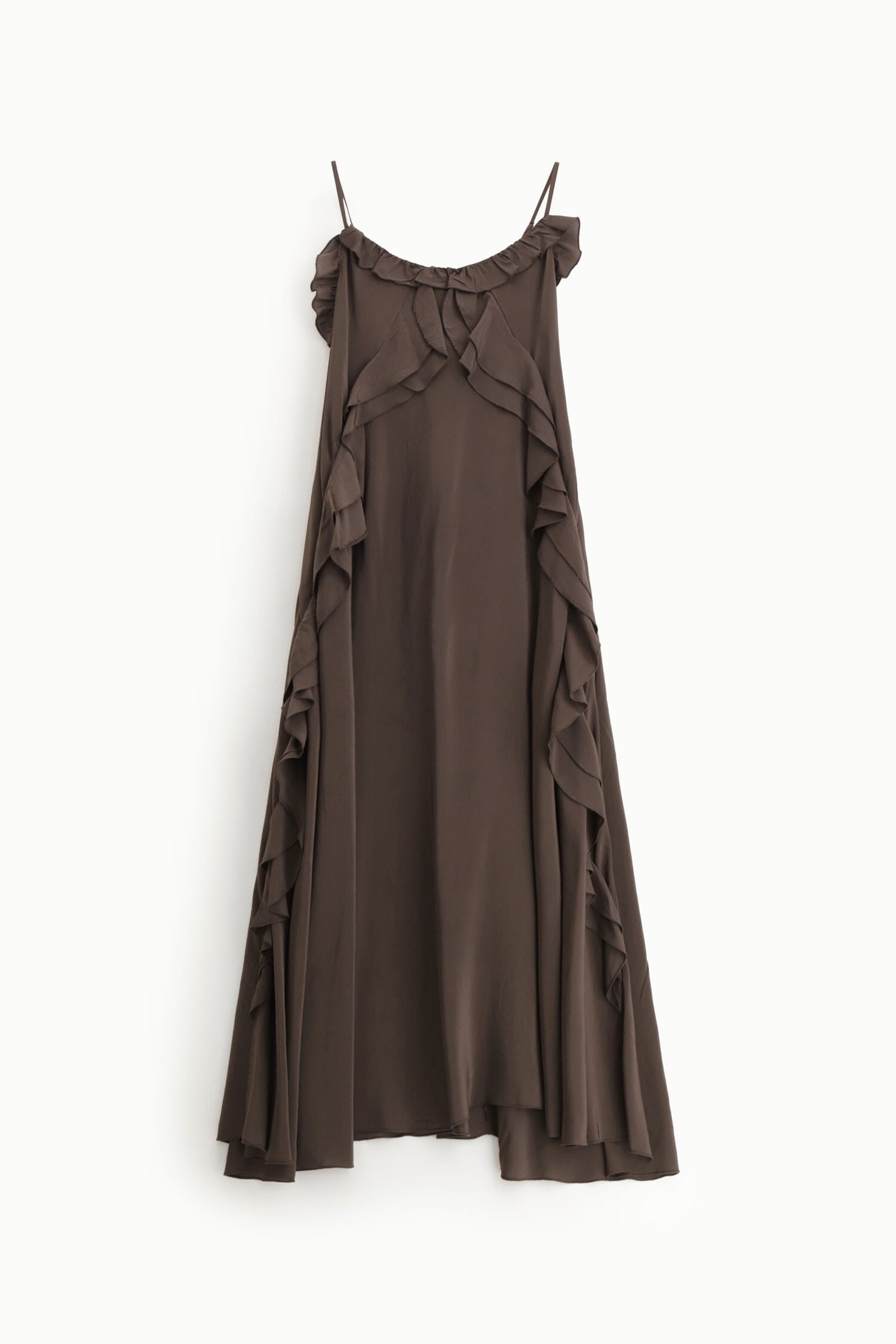 Abito Lungo Con Volant Increspati Dixie