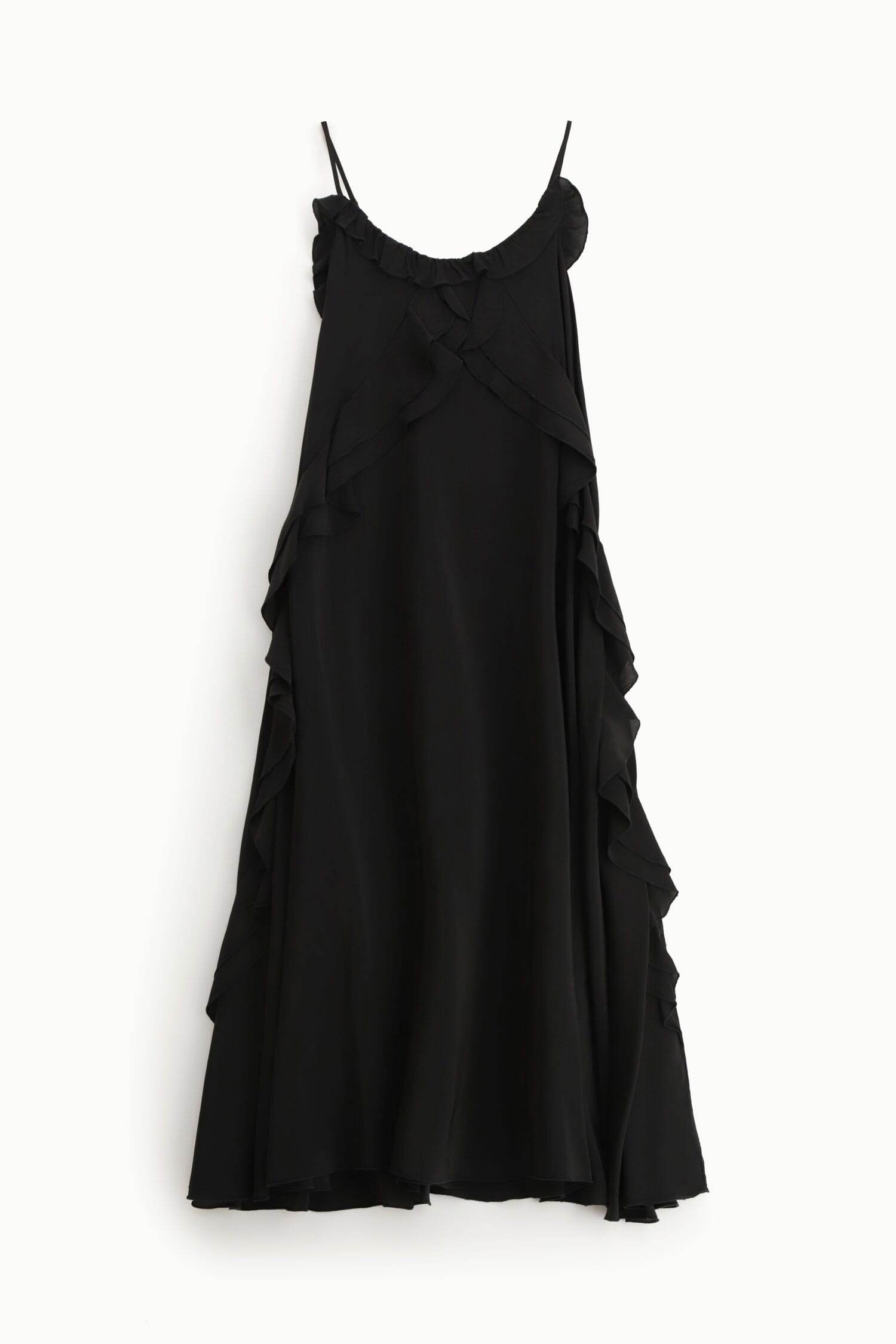 Abito Lungo Con Volant Increspati Dixie