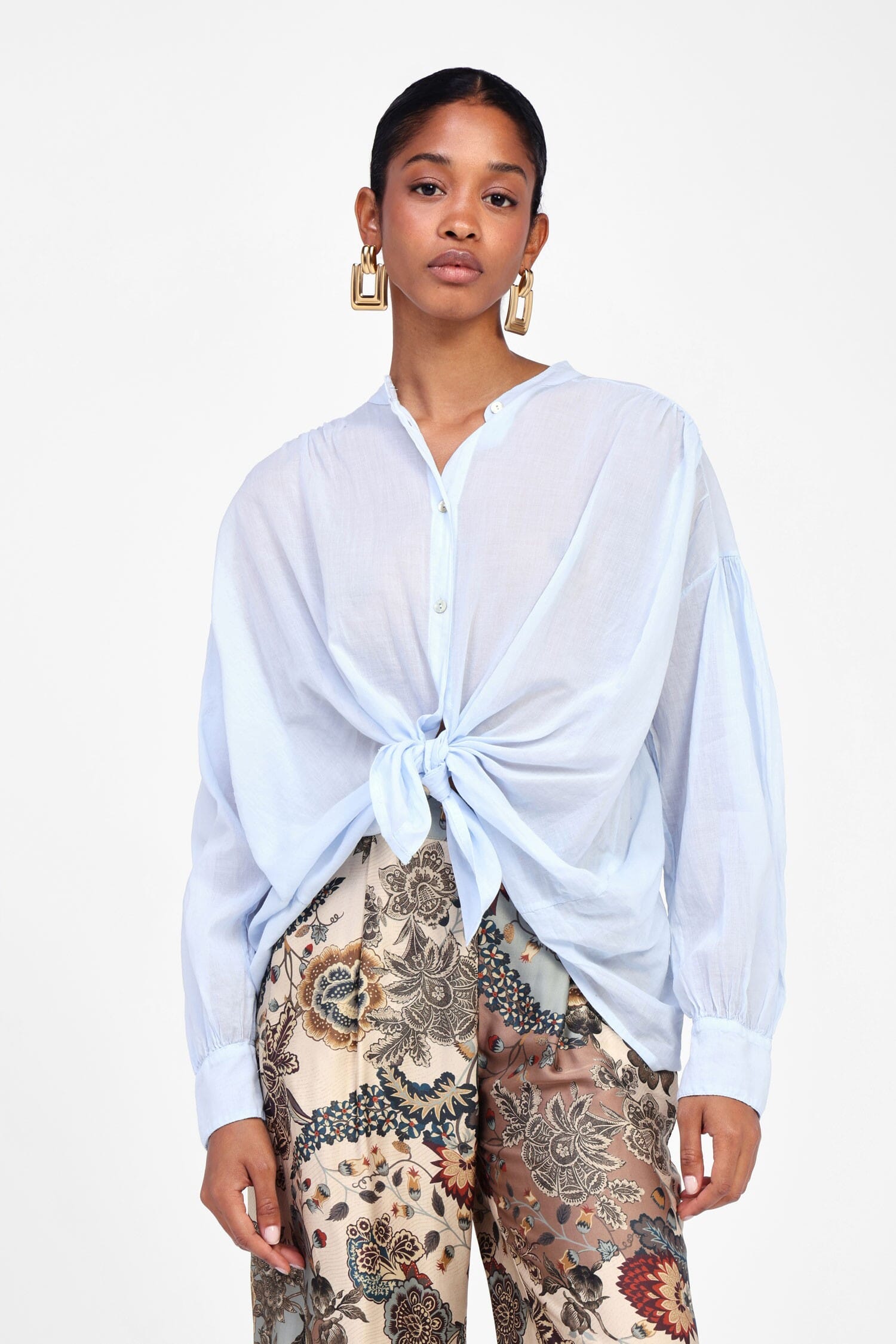 Camicia Con Nodo Frontale E Bottoni Dixie