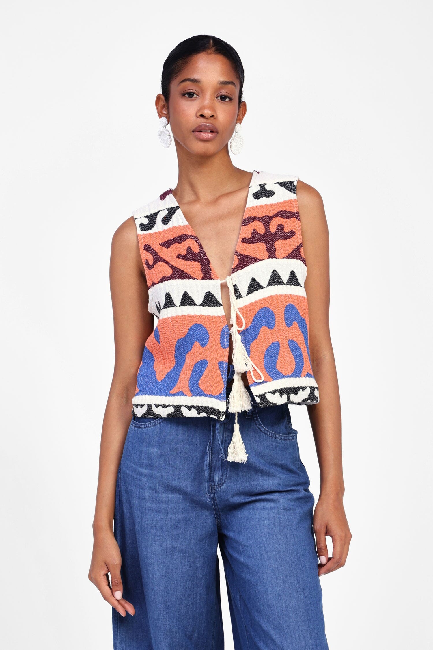 Vivid Abstract Pattern Vest Dixie