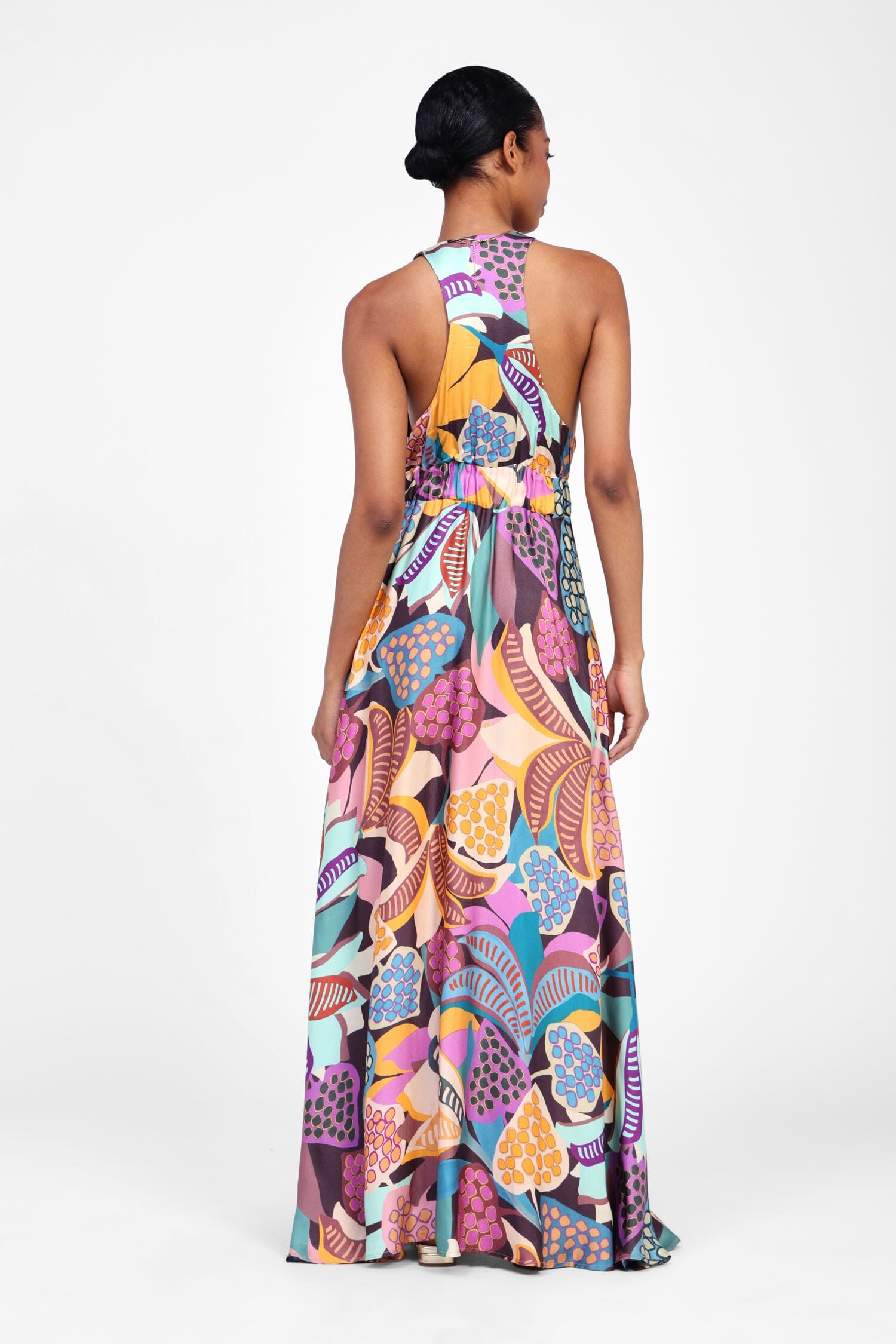 Abito Lungo Con Stampa Fantasia Dixie