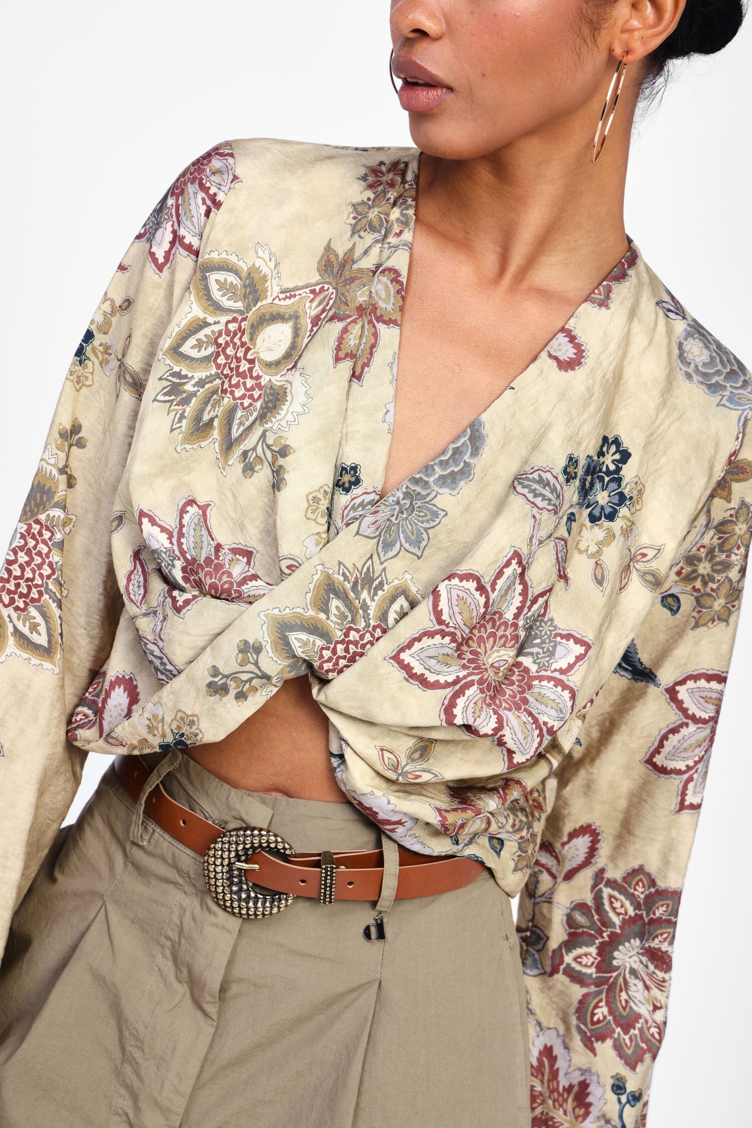 Top Con Scollo Profondo E Motivo Floreale Dixie