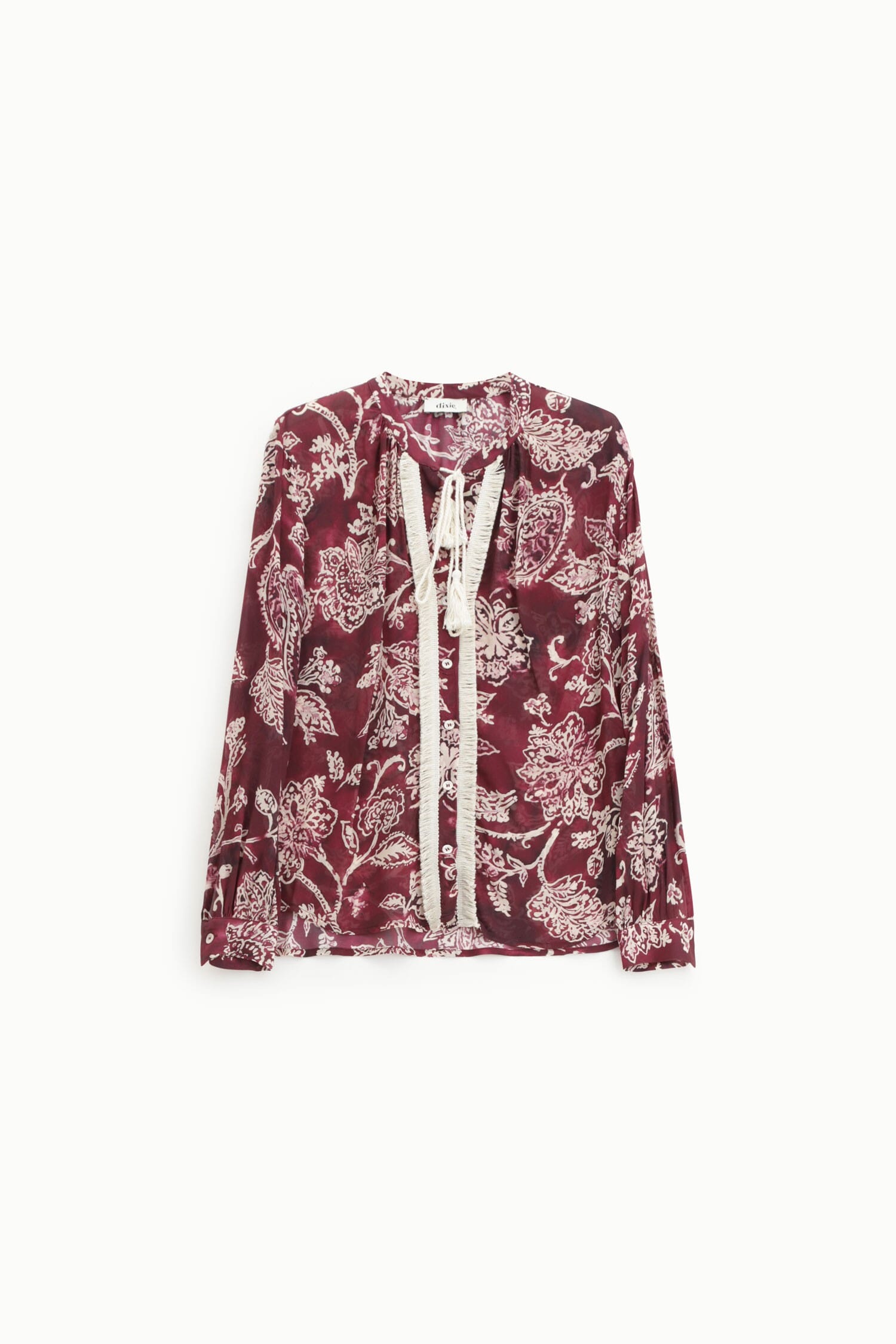 Camicia Con Motivo Floreale E Cordoncino Dixie