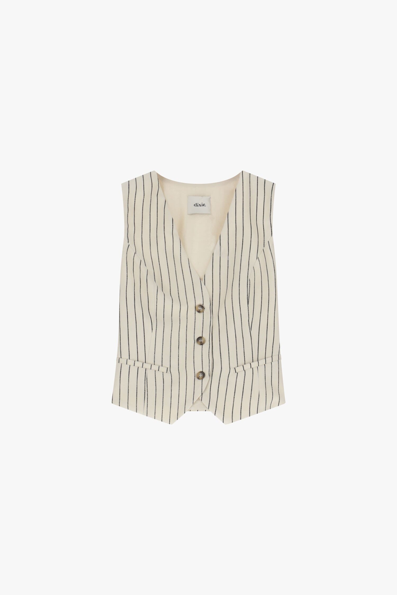 Gilet Con Bottoni E Righe Sottili Dixie