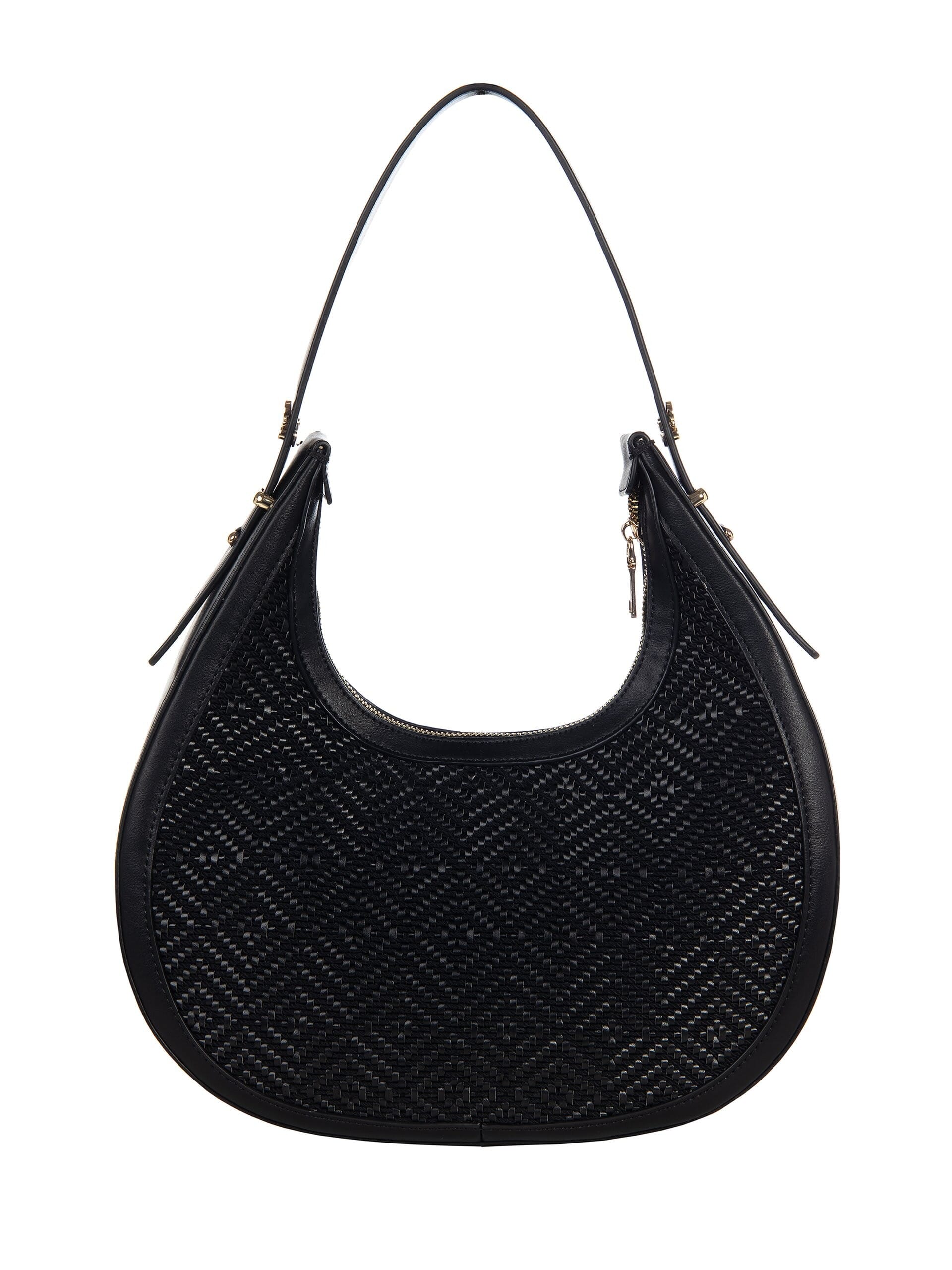 Borsa Da Spalla In Tessuto Intrecciato A Rombi Con Tracolla Rimovibile Rinascimento