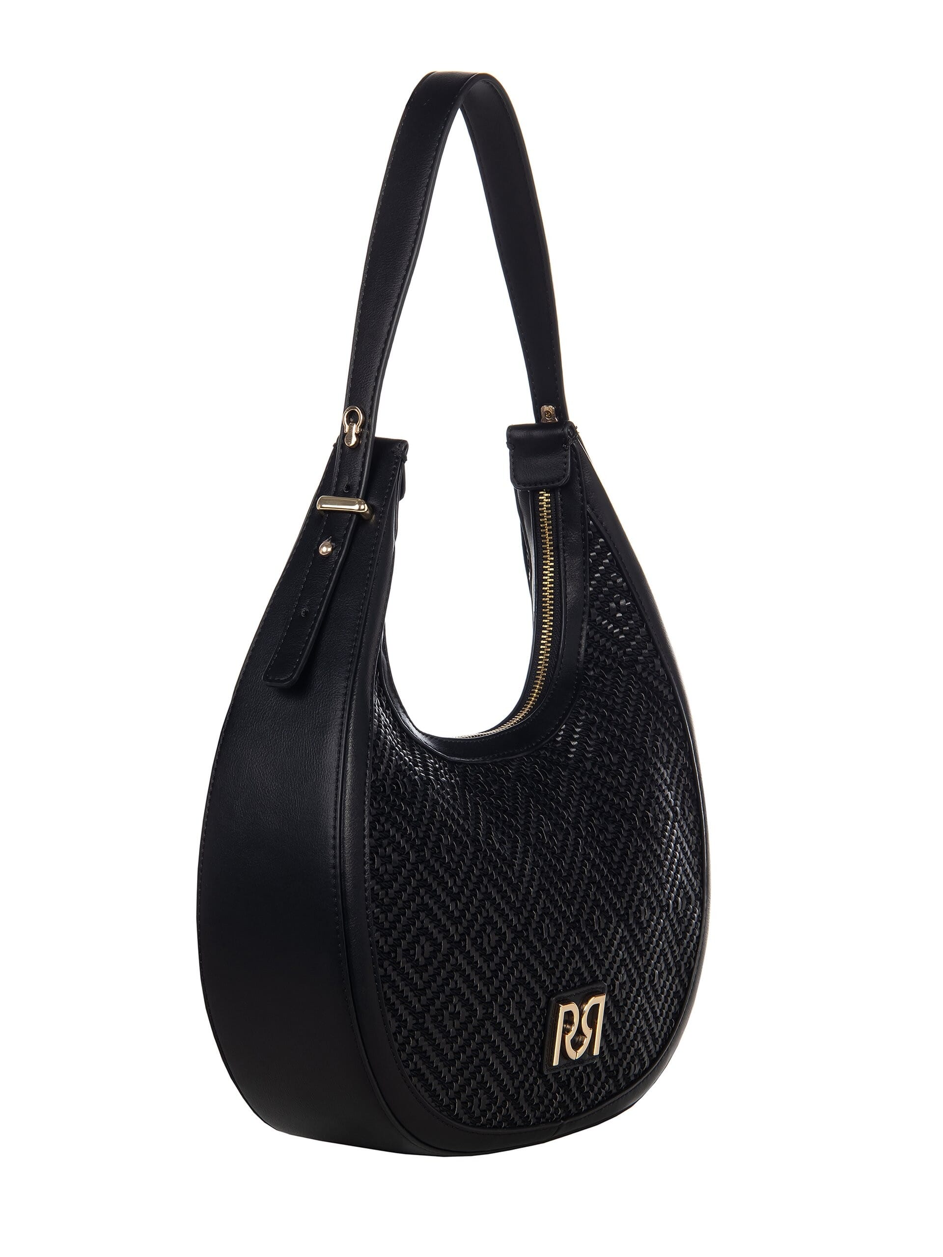 Borsa Da Spalla In Tessuto Intrecciato A Rombi Con Tracolla Rimovibile Rinascimento