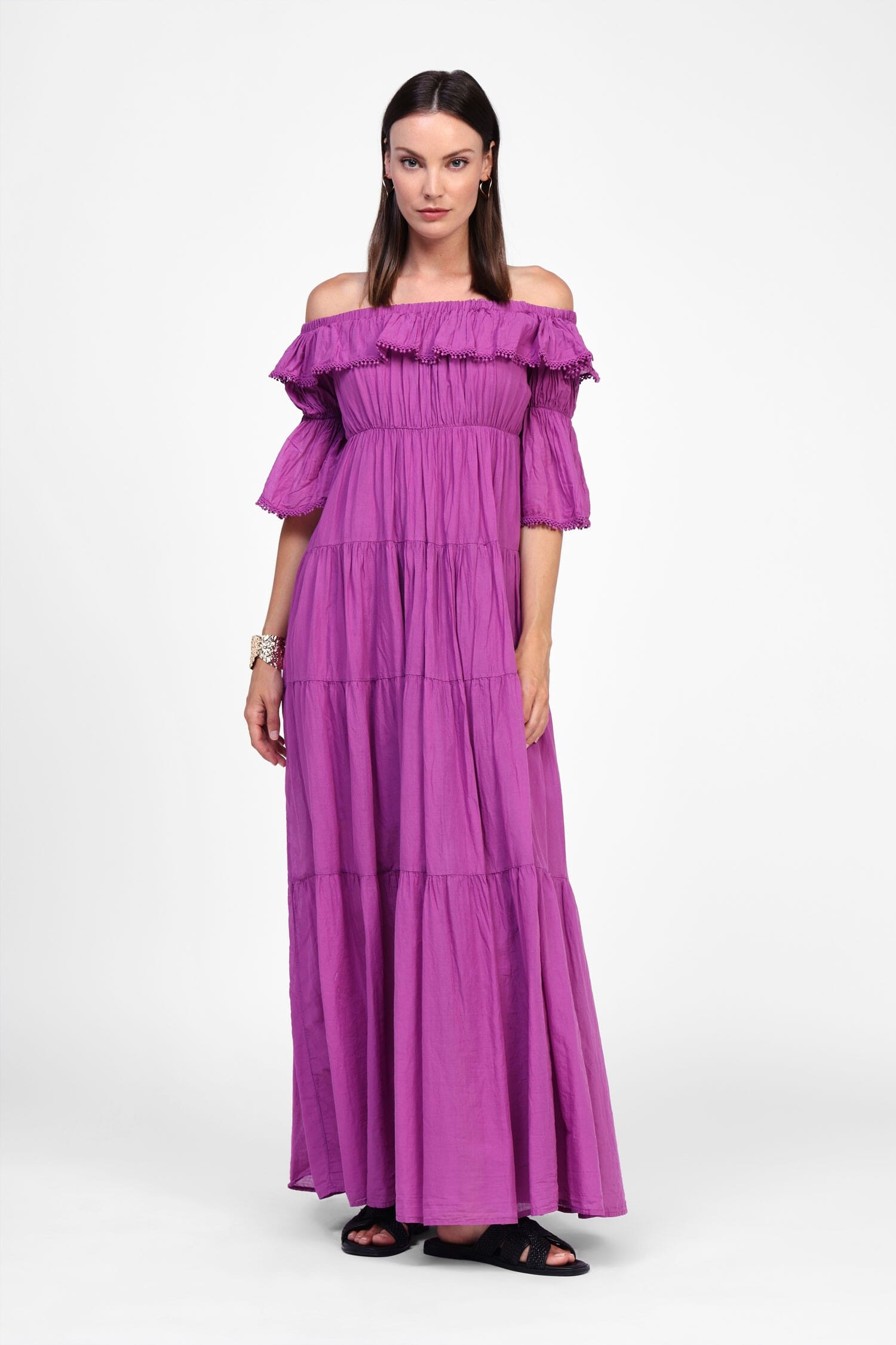 Abito Con Spalle Scoperte E Balze Dixie