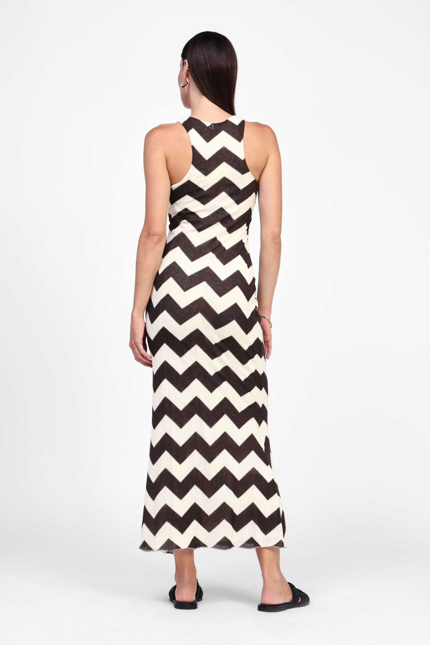 Abito Lungo Con Motivo Zigzag Accattivante Dixie
