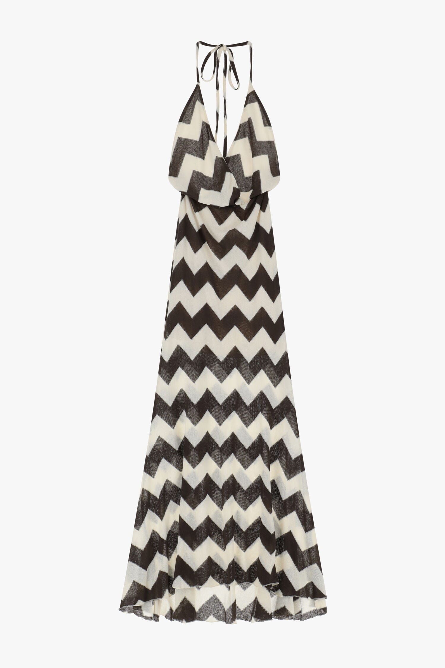 Abito Lungo Con Motivo Zigzag E Schiena Scoperta Dixie