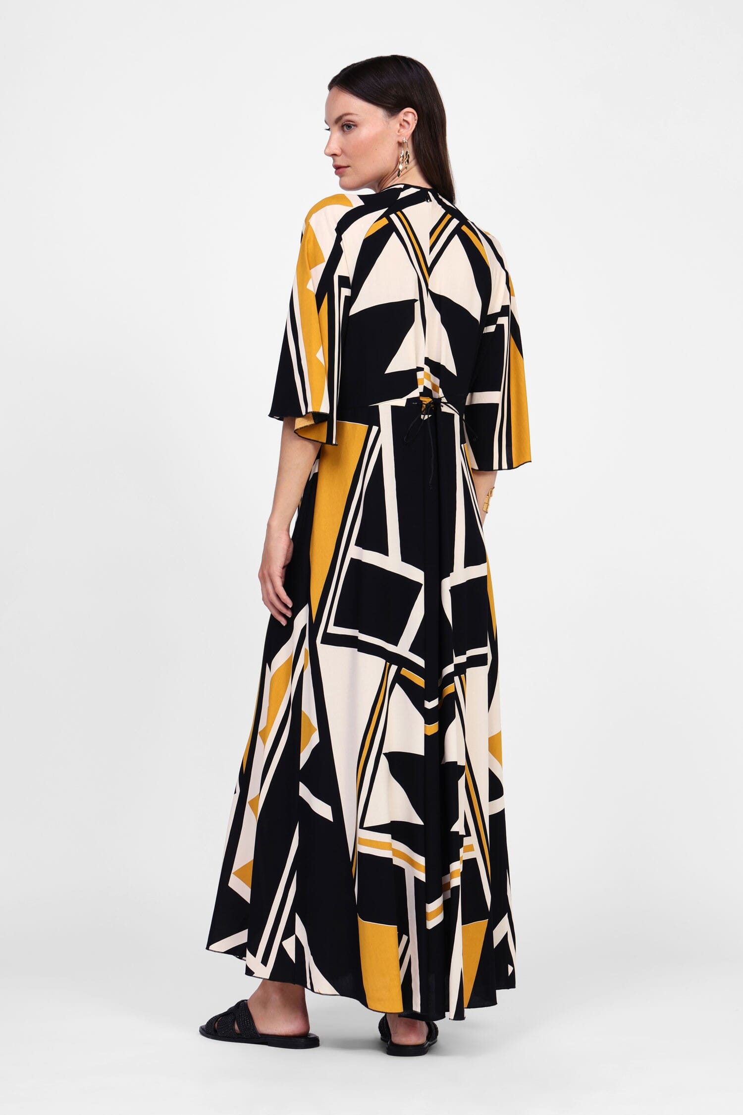 Abito Lungo Con Motivo Geometrico Accattivante Dixie