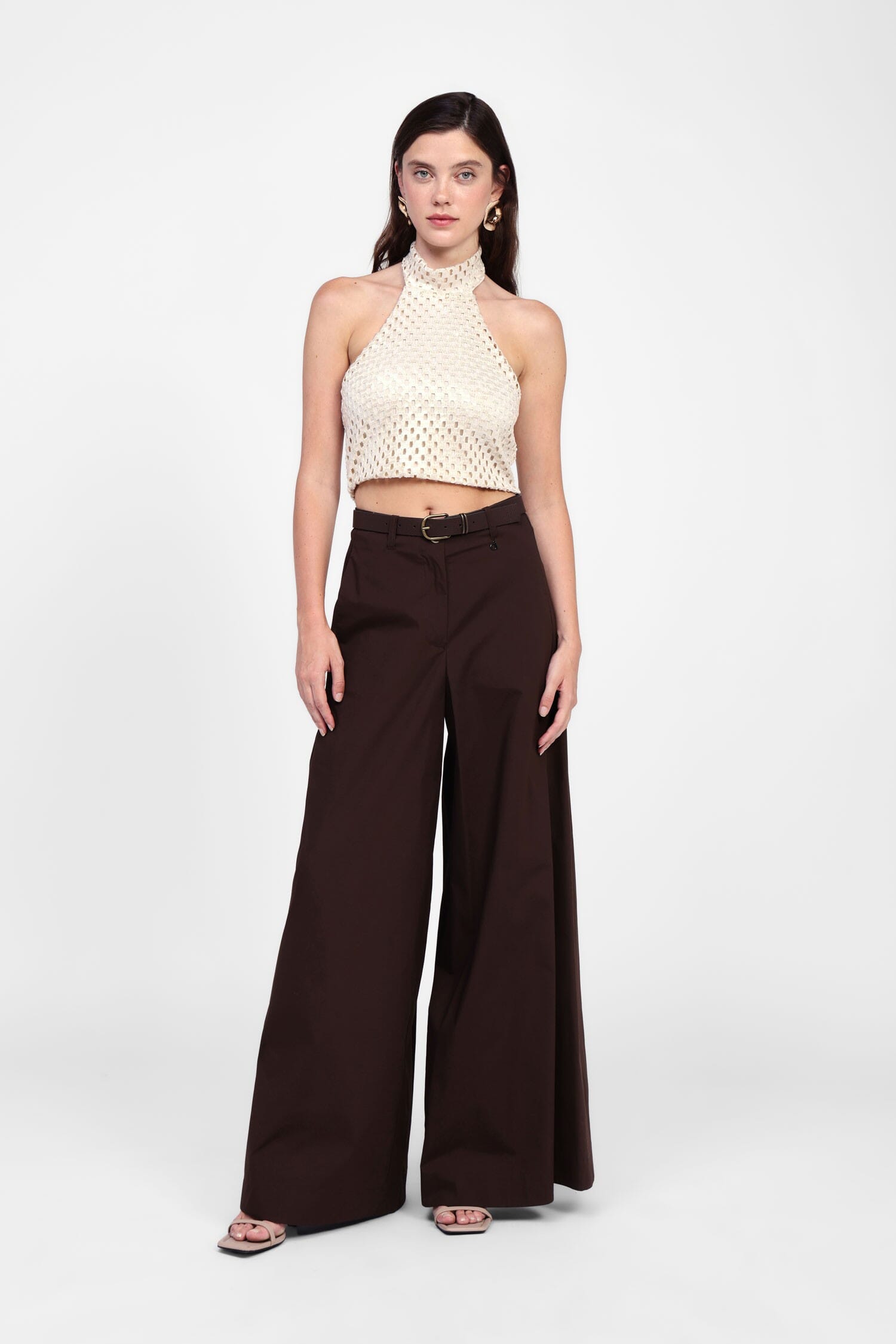 Pantaloni A Gamba Ampia Con Cintura Dixie