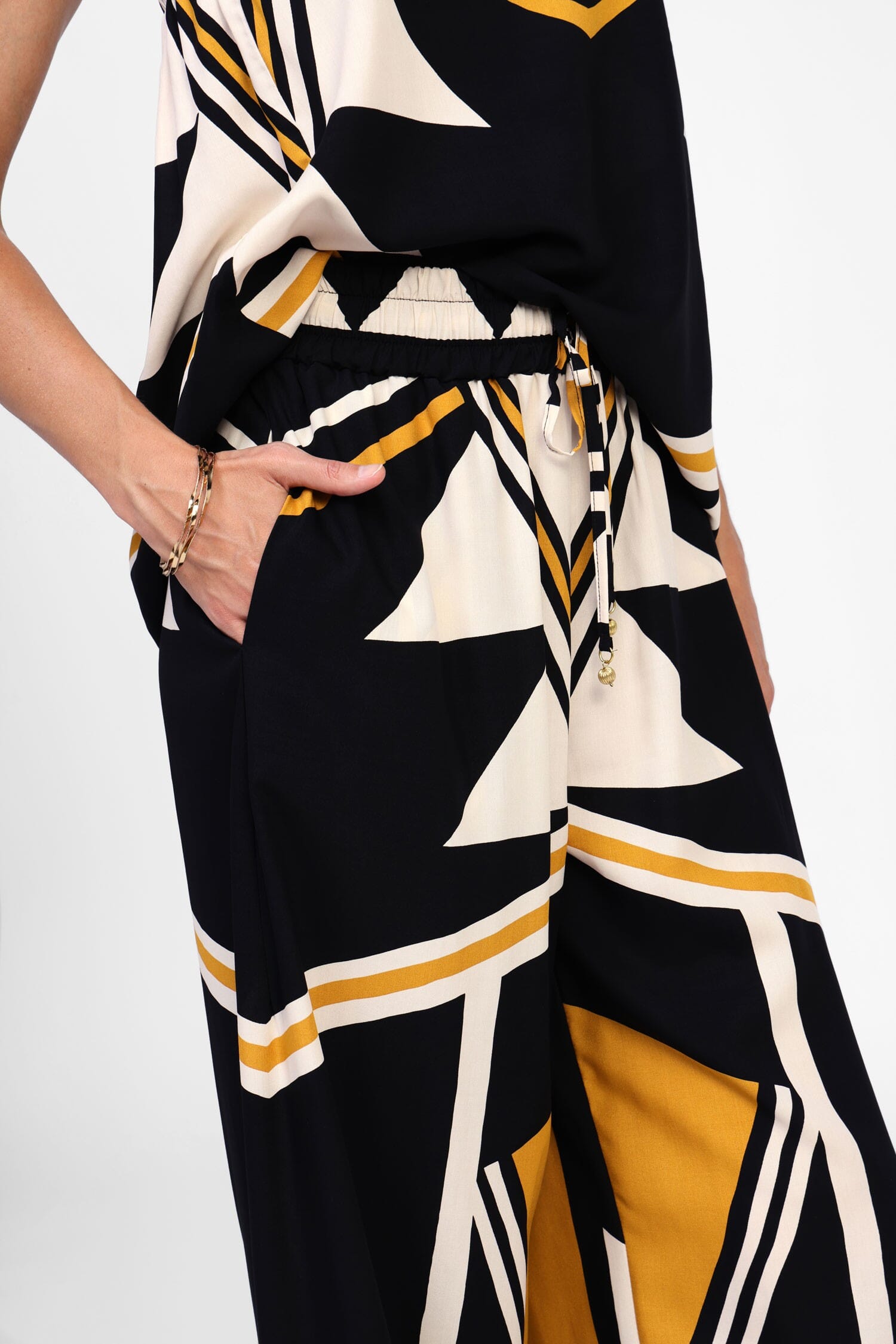 Pantaloni Palazzo Con Motivi Grafici Dixie