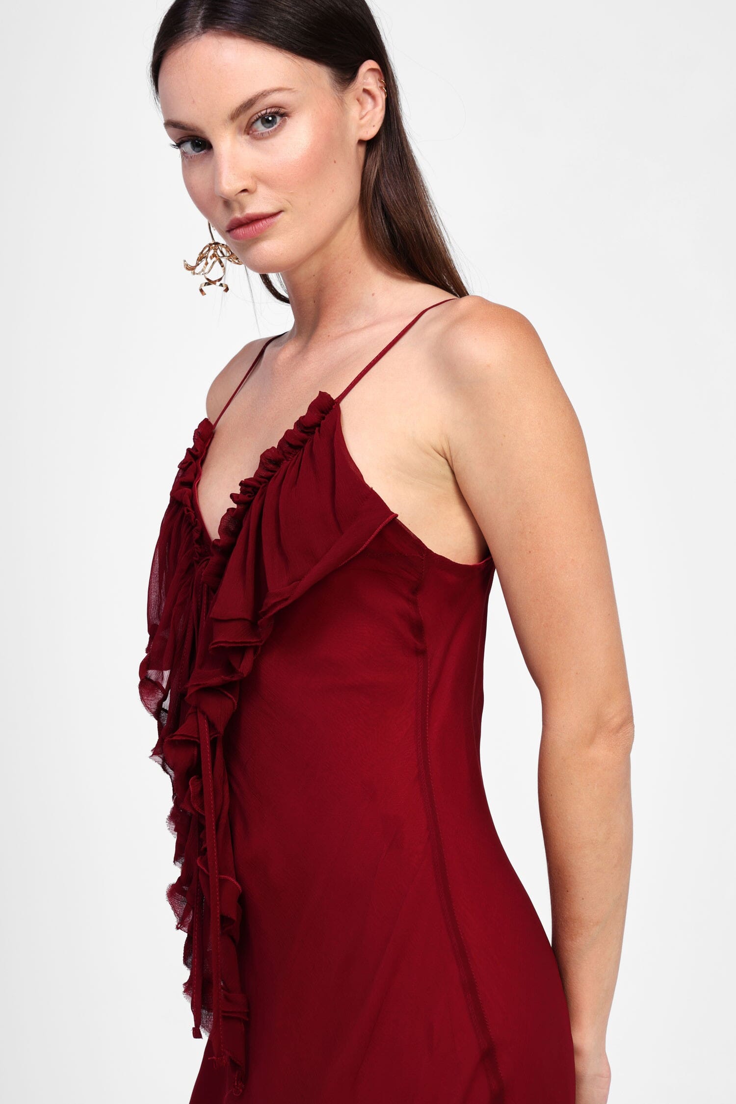 Abito Con Spalline Sottile E Balze Dixie