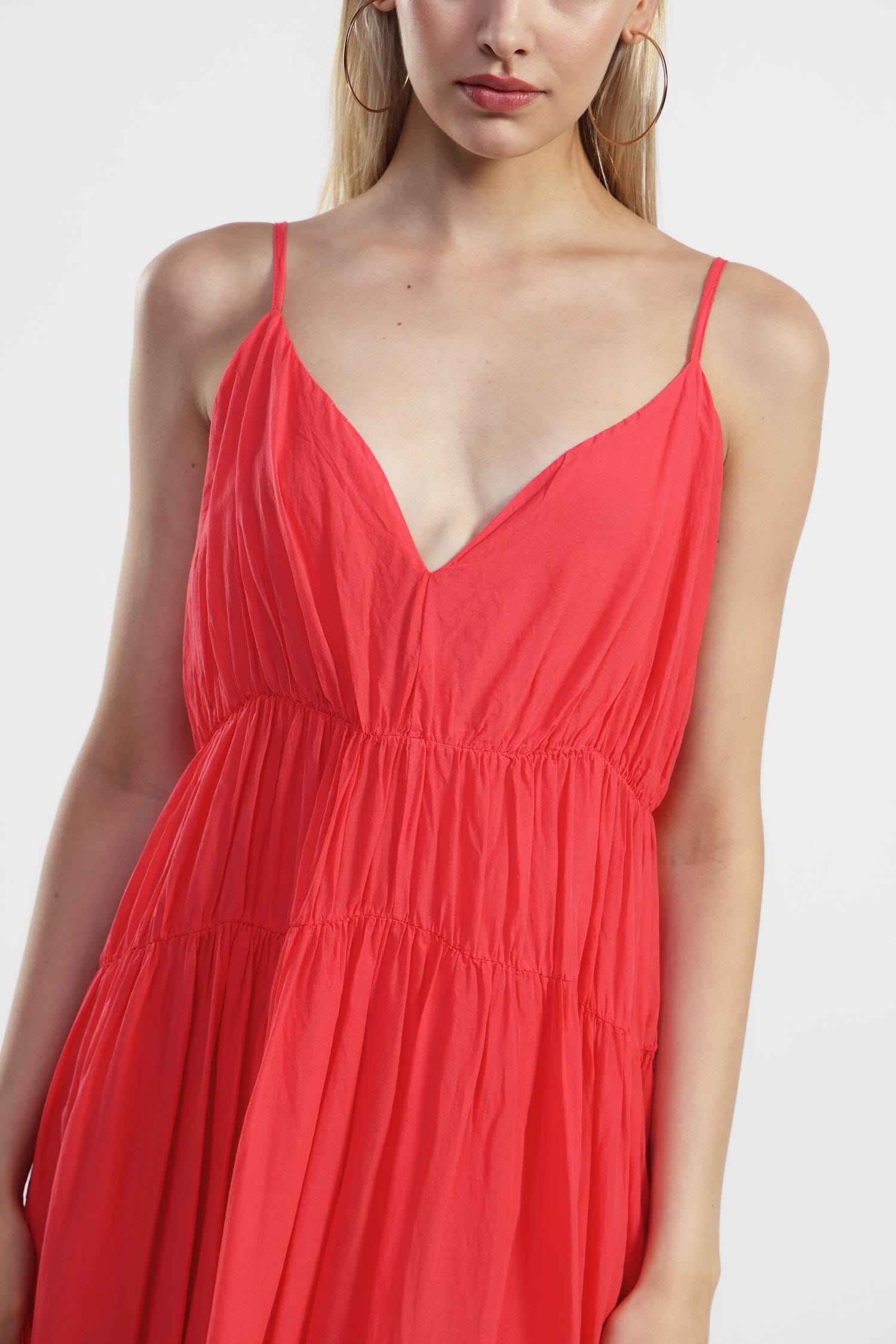 Abito Lungo Con Spalline E Balze Dixie