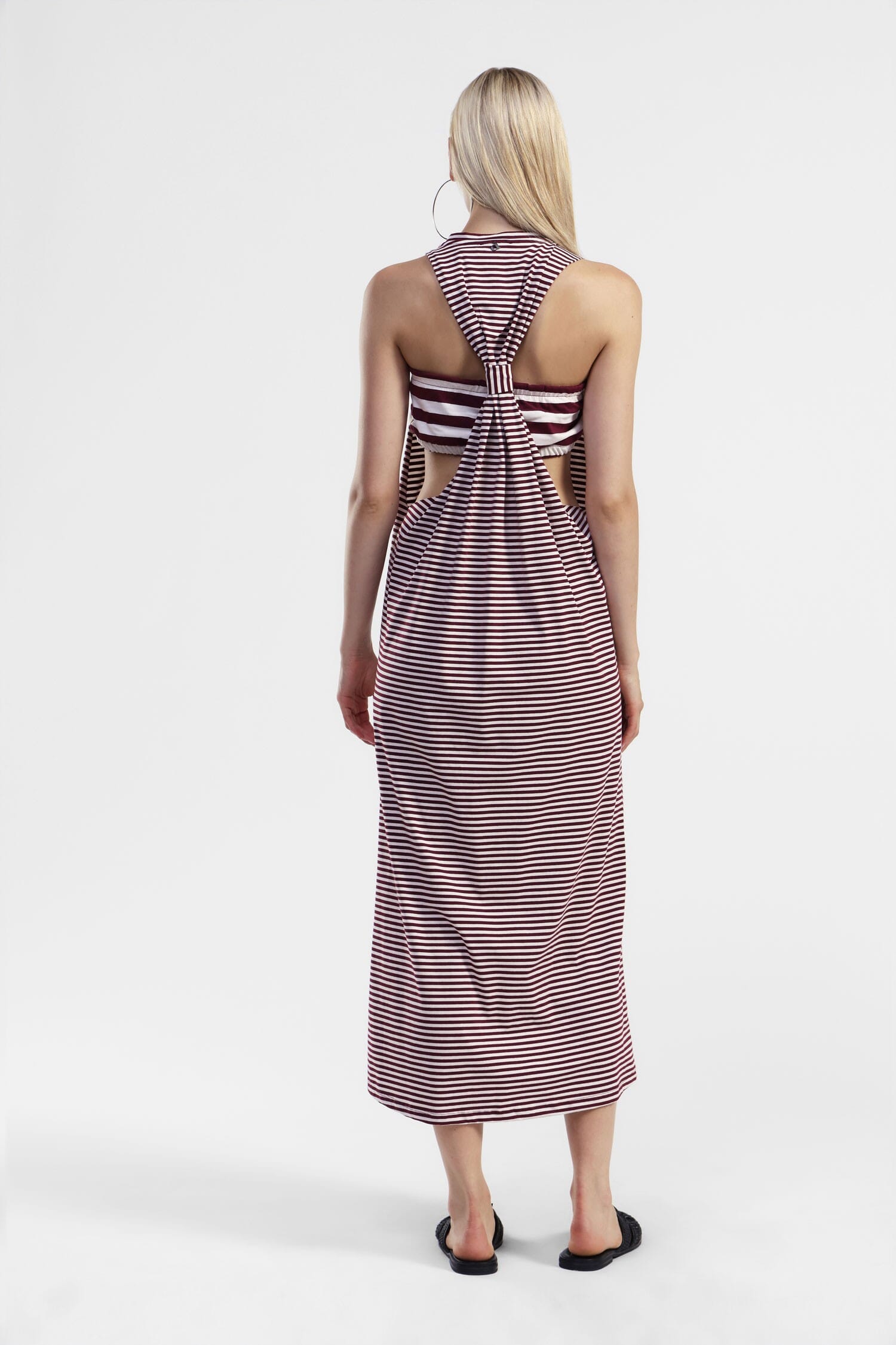 Abito Lungo A Righe Con Nodo Dixie
