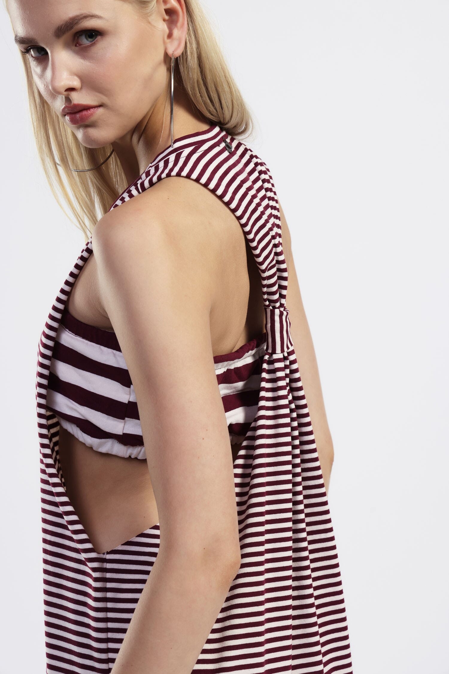 Abito Lungo A Righe Con Nodo Dixie