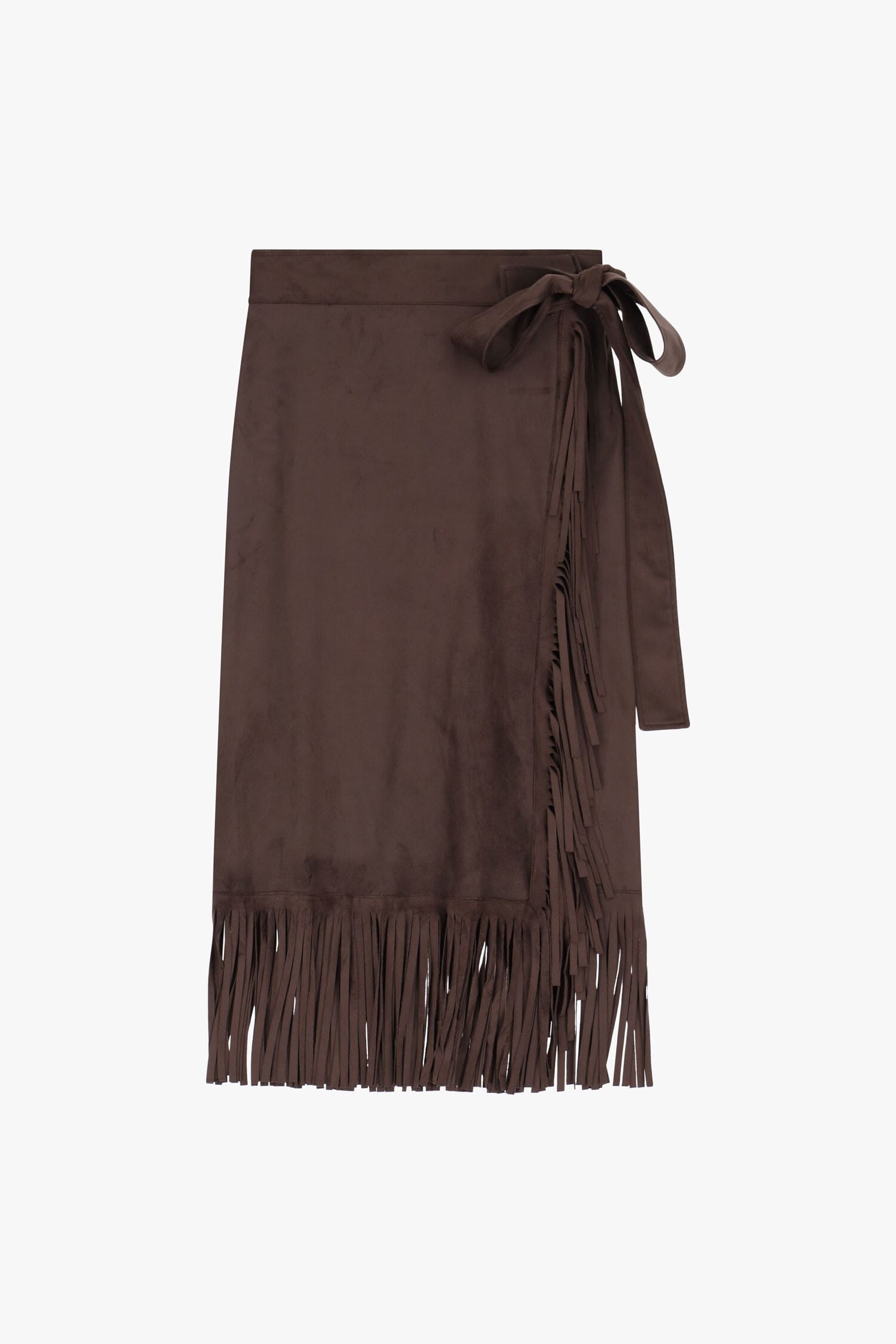 Gonna Effetto Suede Con Frange E Dettaglio Nodo Dixie