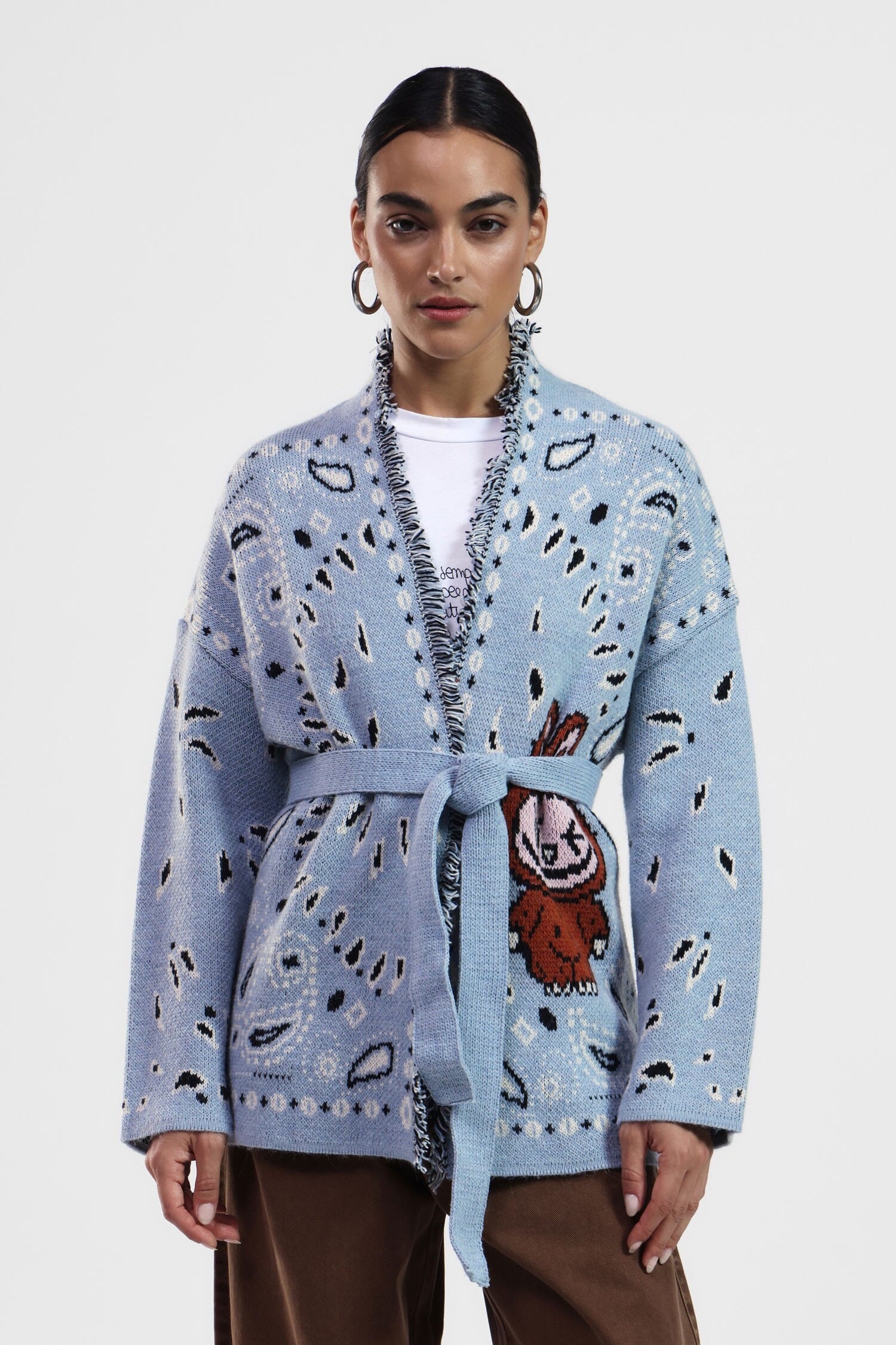 Cardigan Con Cintura E Motivo Jolly Dixie