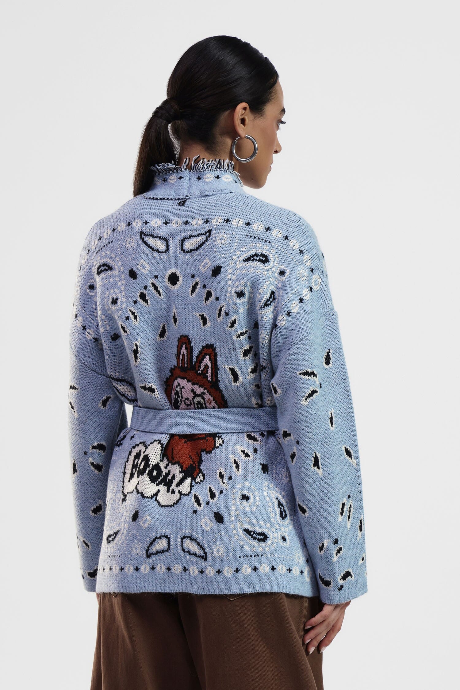 Cardigan Con Cintura E Motivo Jolly Dixie