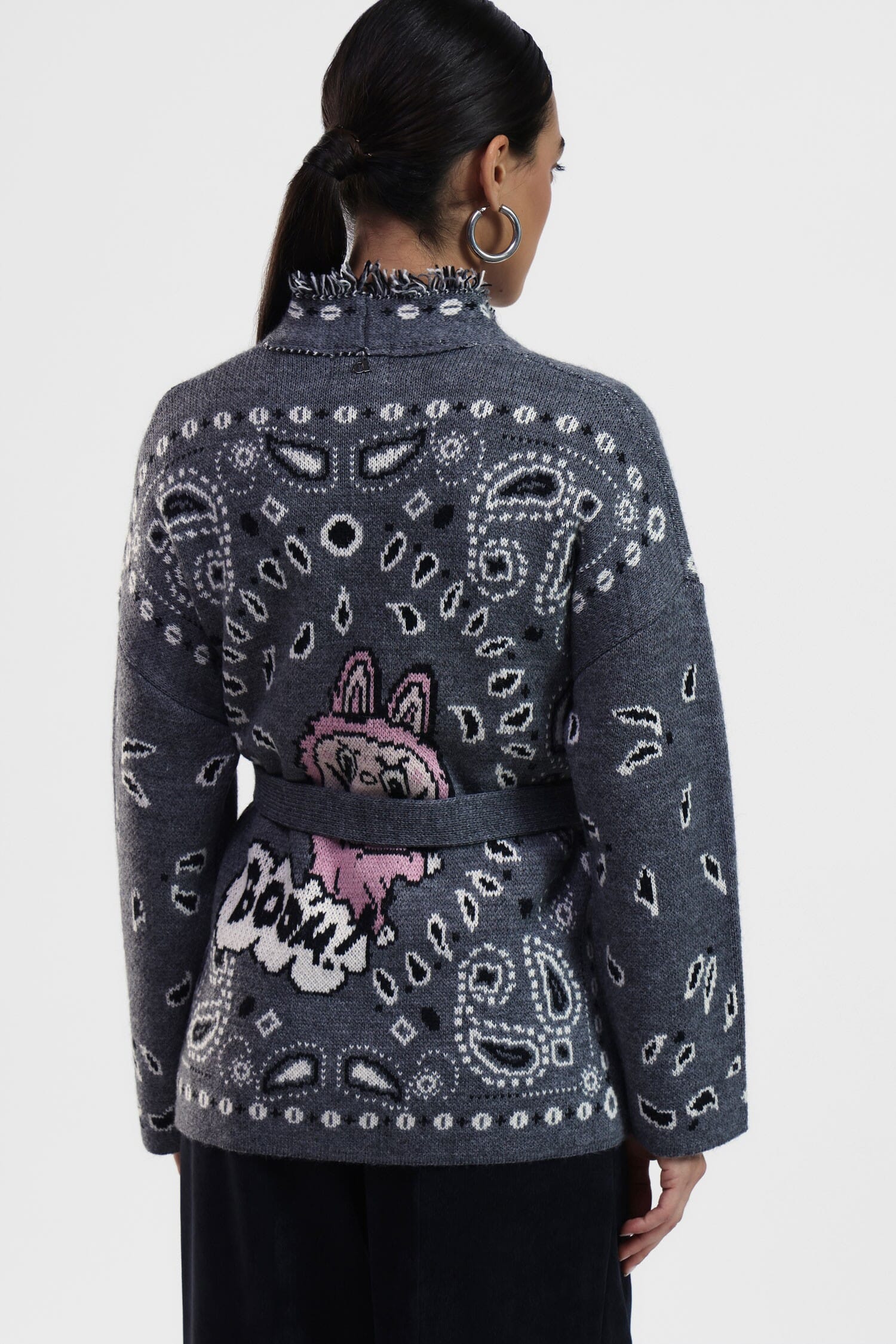 Cardigan Con Cintura E Motivo Jolly Dixie