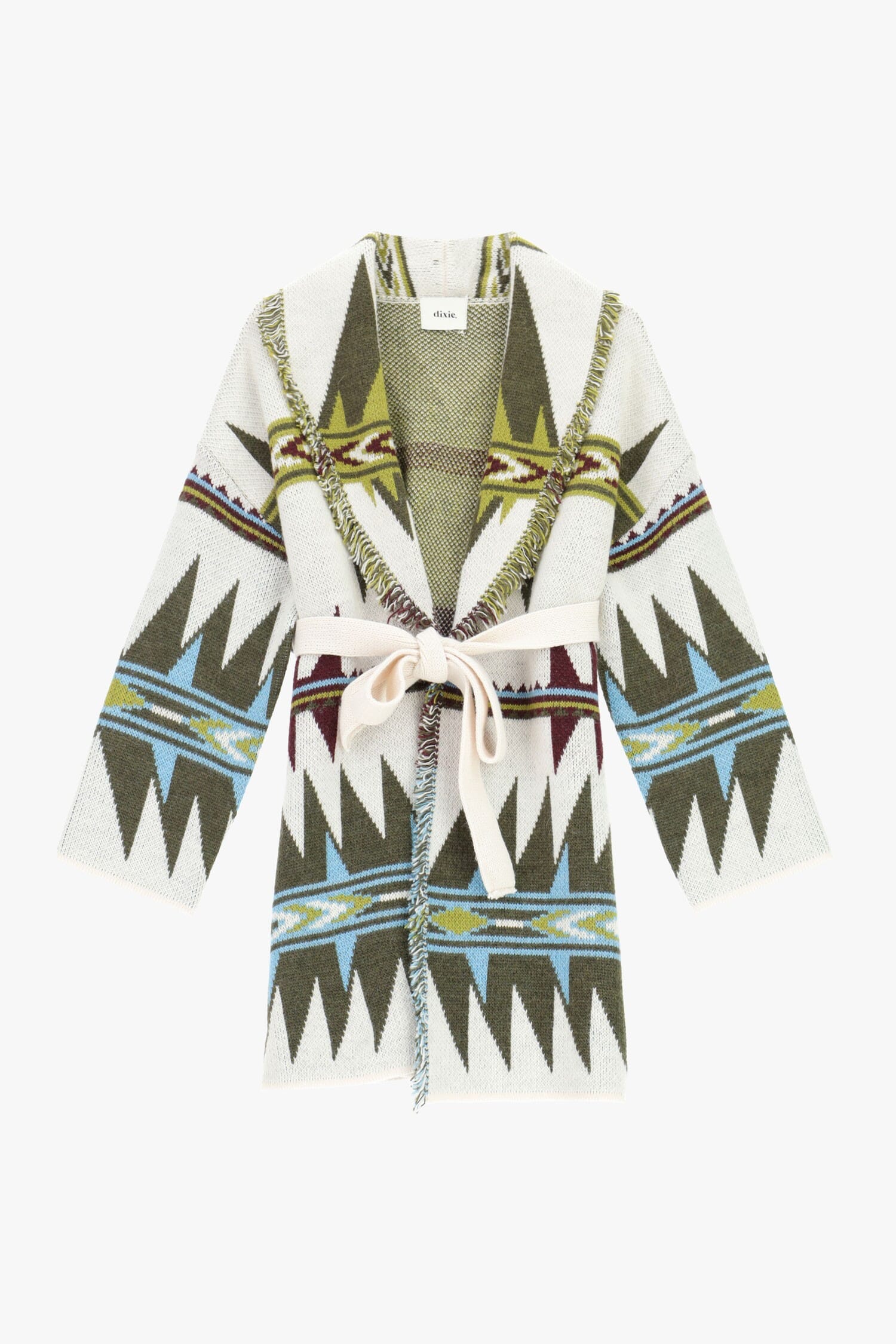 Cardigan Con Cintura E Motivi Geometrici Dixie