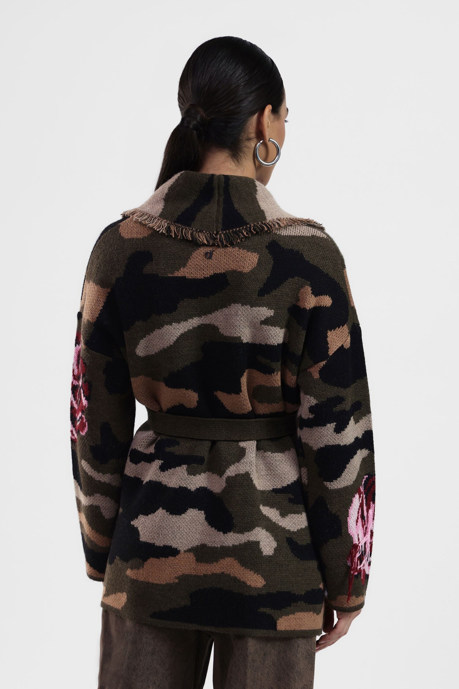 Cardigan Con Motivo Floreale E Cintura Dixie