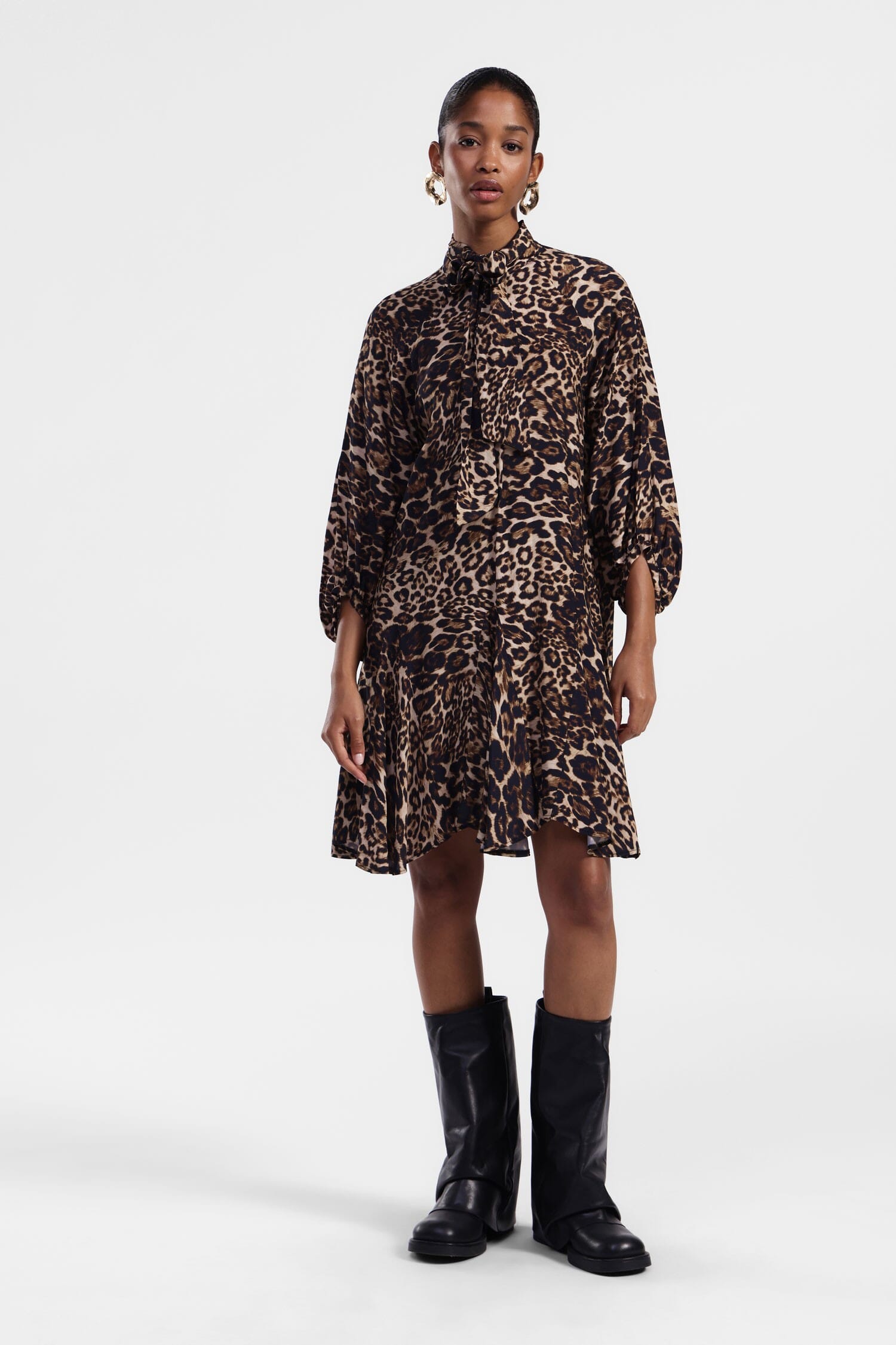 Abito Corto Maculato Con Maniche 3/4 Dixie