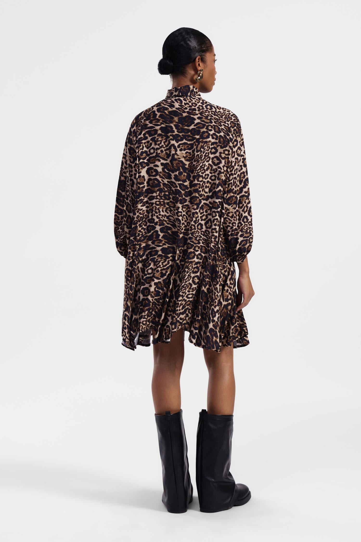 Abito Corto Maculato Con Maniche 3/4 Dixie