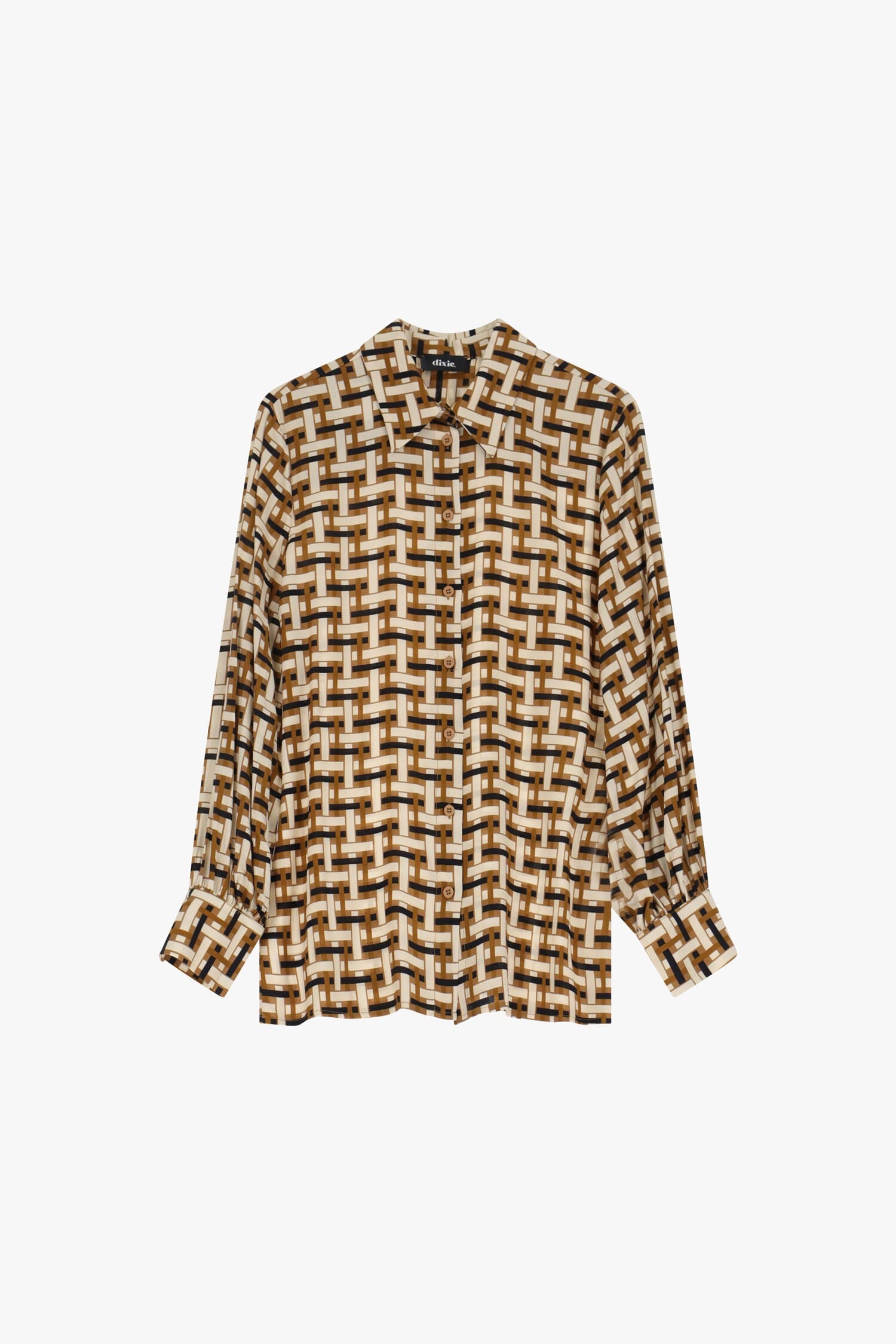 Camicia Stampa Geometrica Maniche Lunghe Dixie