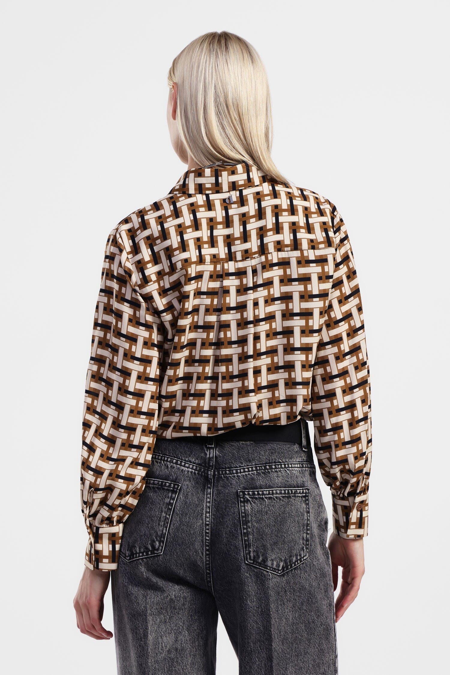 Camicia Stampa Geometrica Maniche Lunghe Dixie