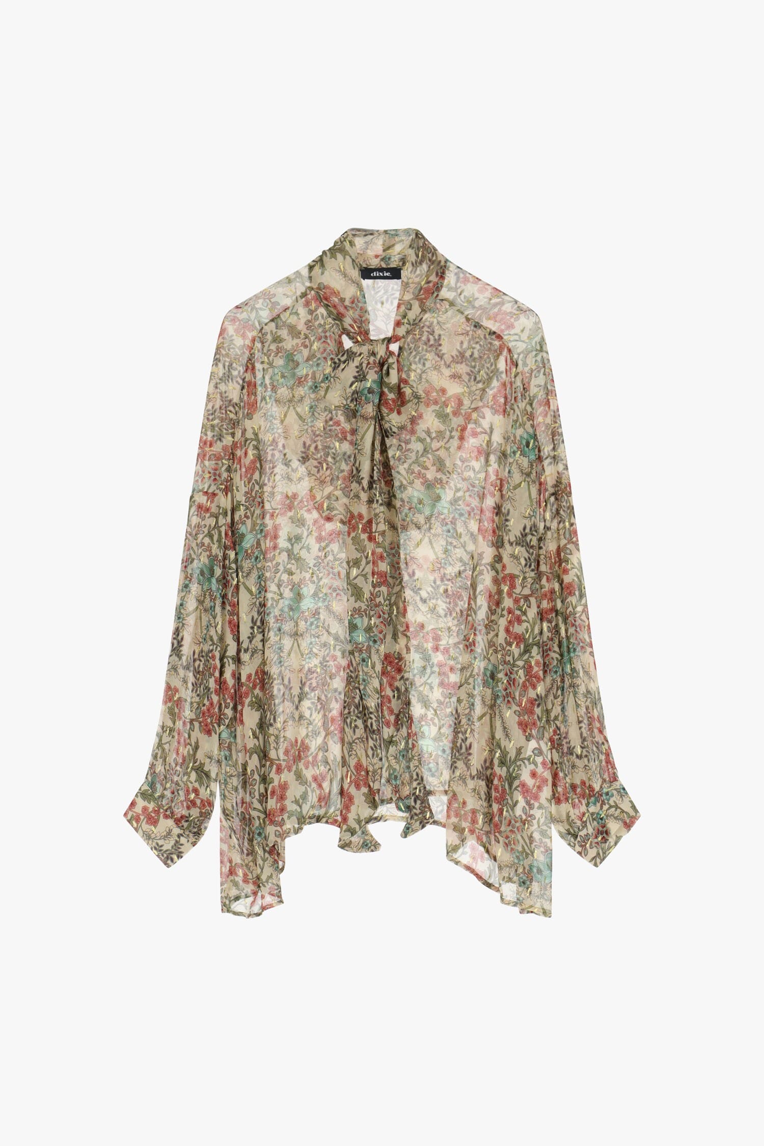 Floral Shirt With Neck Bow Dixie