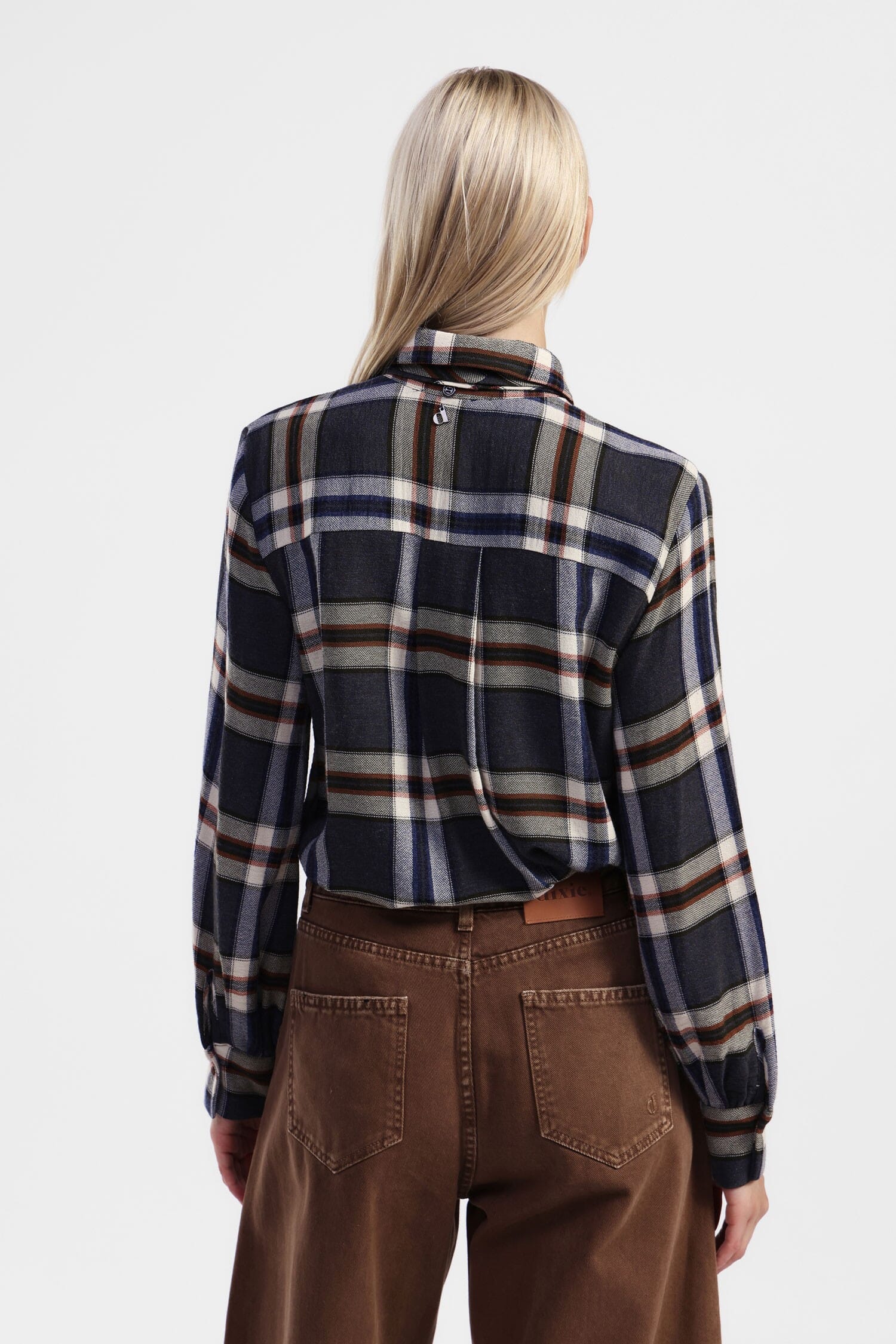 Dixie - Chemise à carreaux avec nœud décoratif