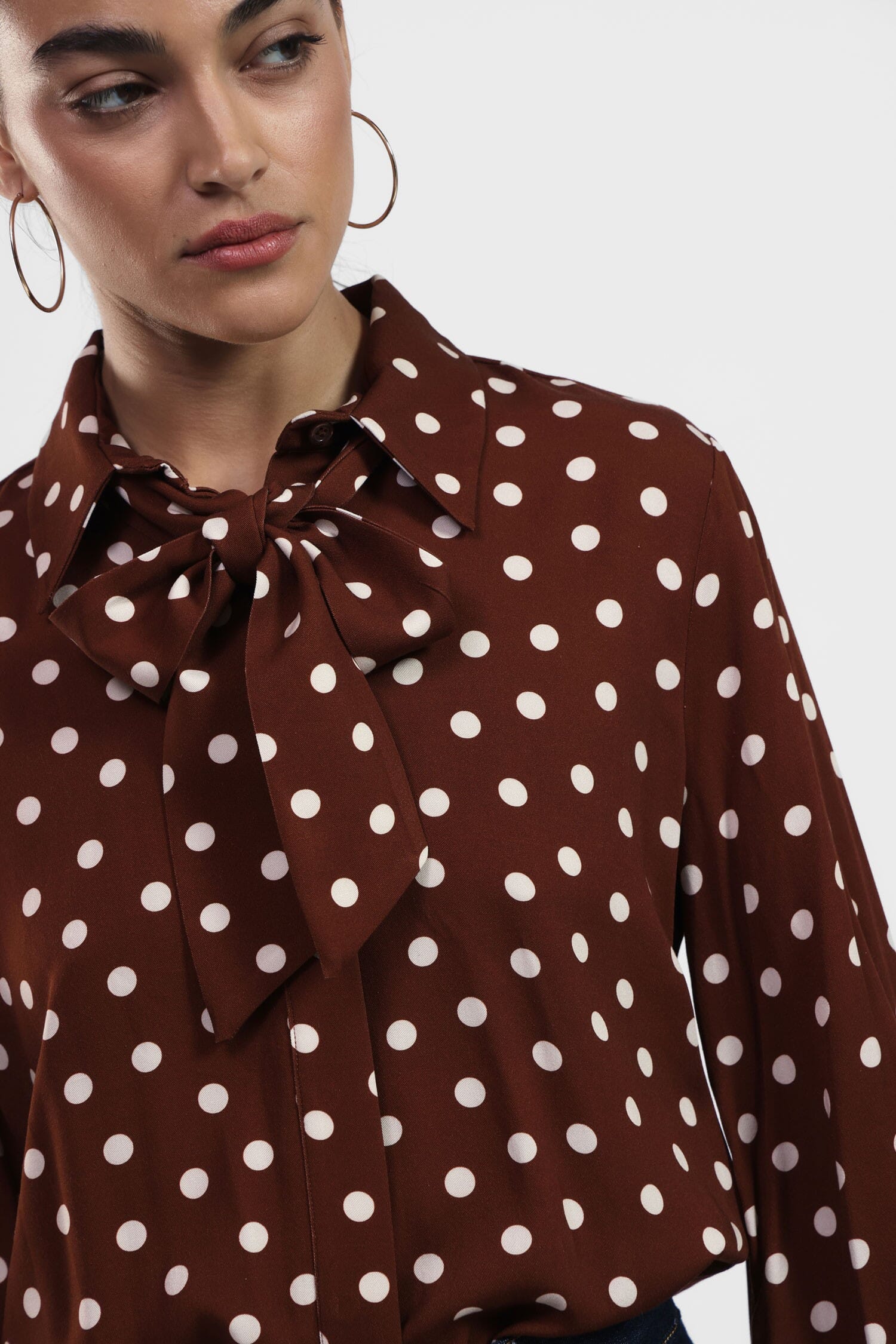 Camicia A Pois Con Fiocco Decorativo Dixie