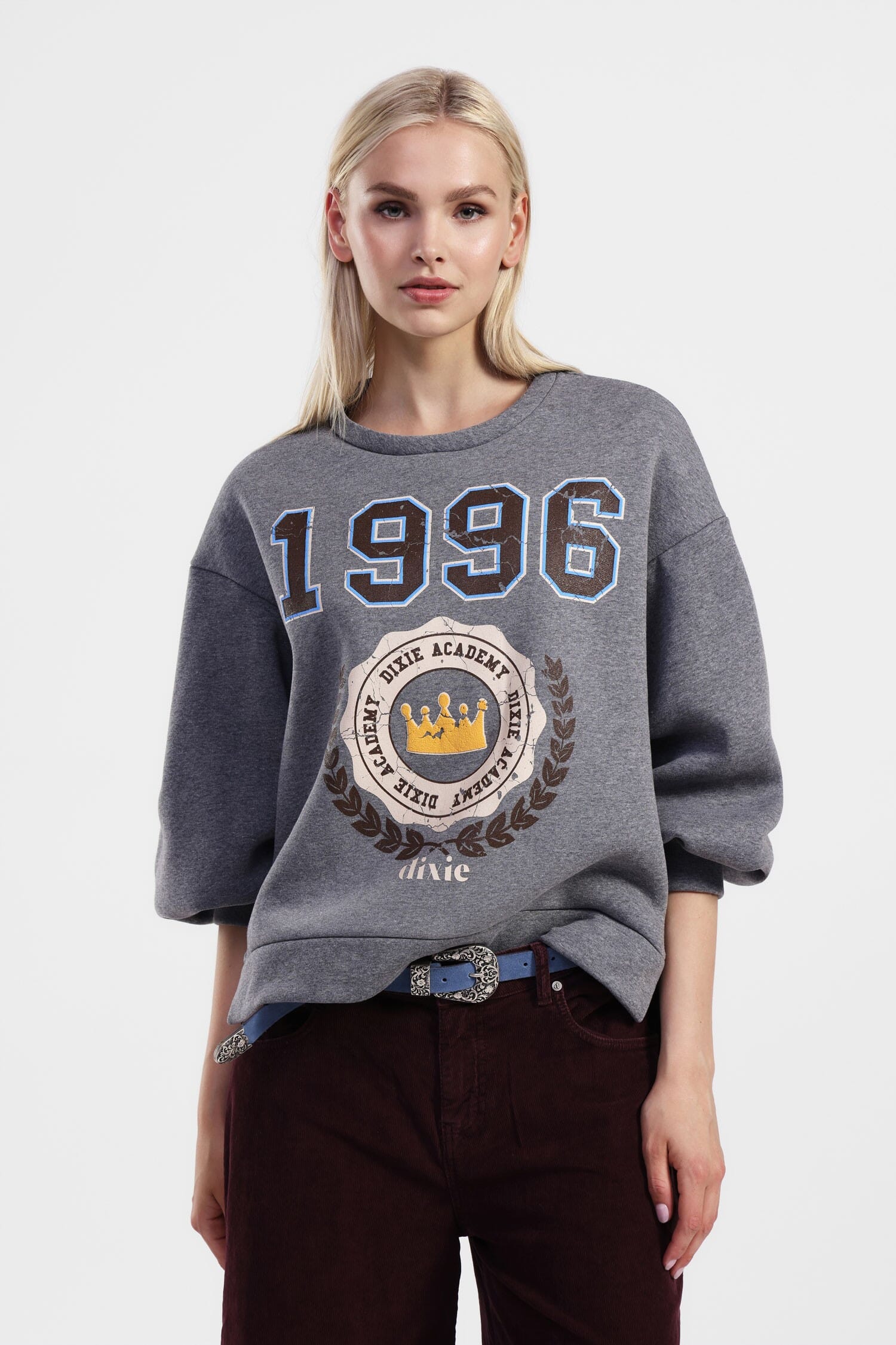 Felpa Con Stampa Retro Vintage Dixie