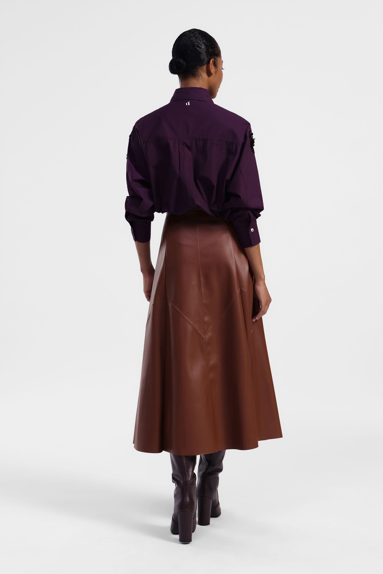 Jupe longue taille haute monochrome Dixie