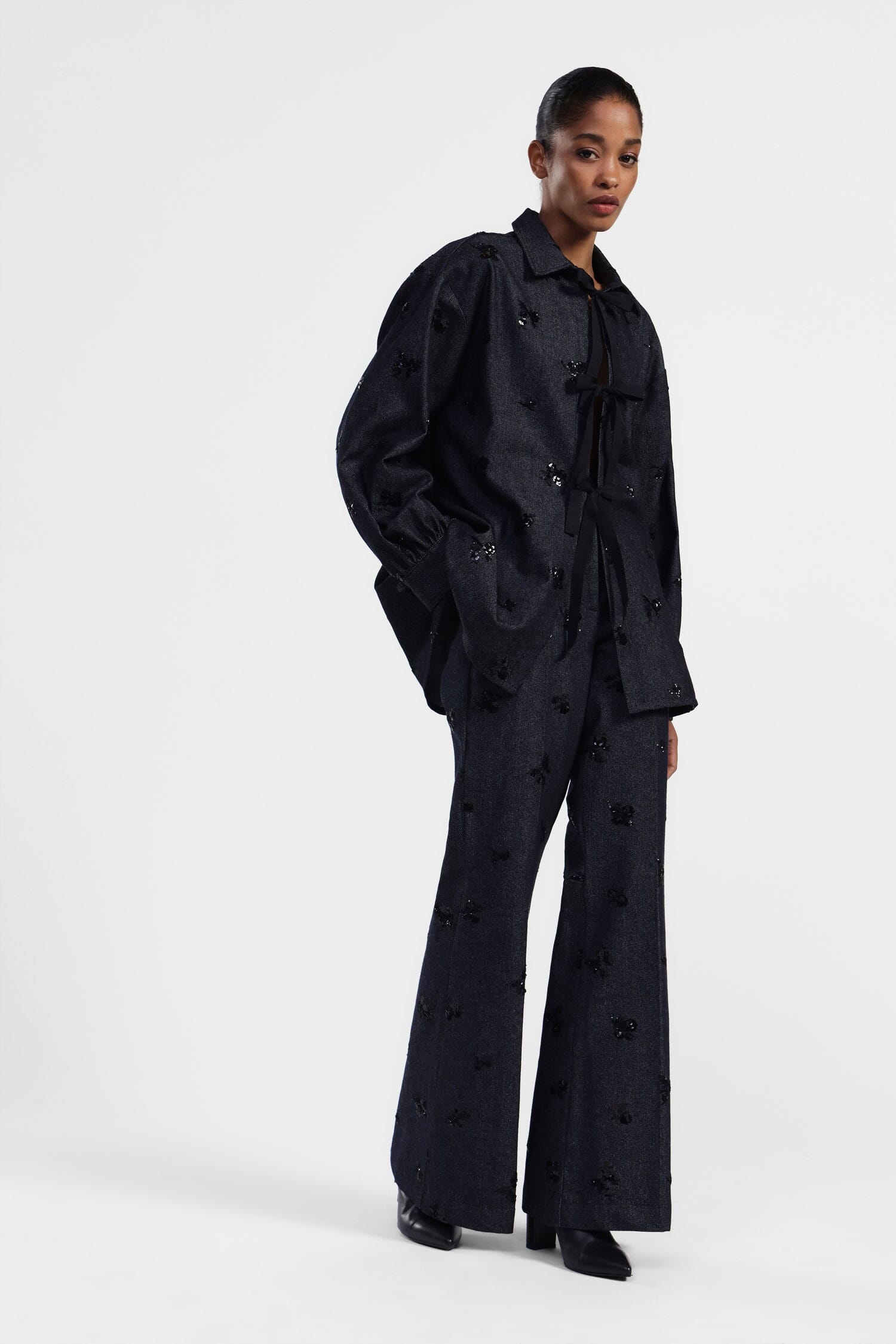 Pantaloni Svasati Stampa Floreale Dixie