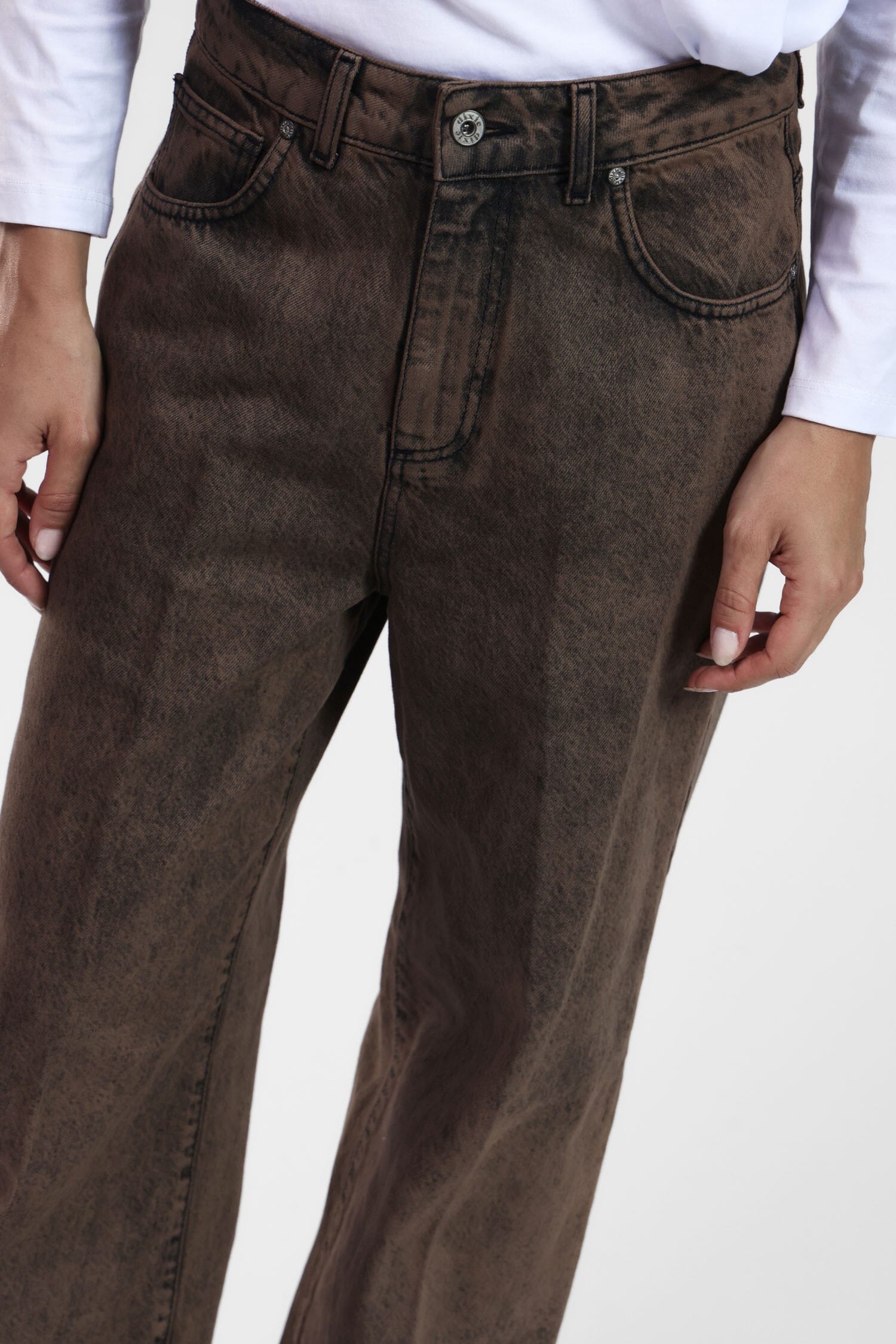 Jeans A Gamba Larga Vita Alta Dixie