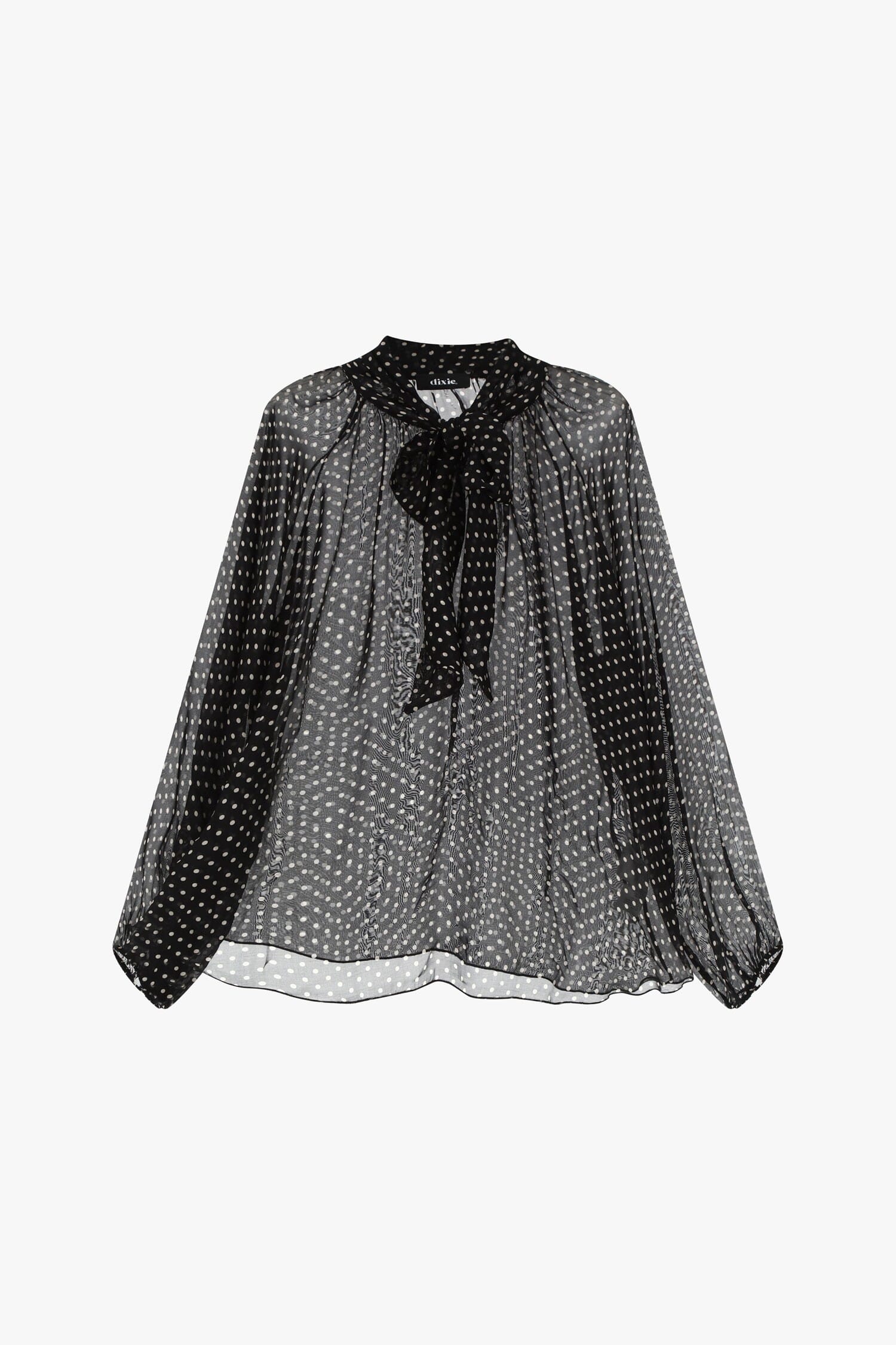 Camicia Elegante A Pois Con Maniche Dixie