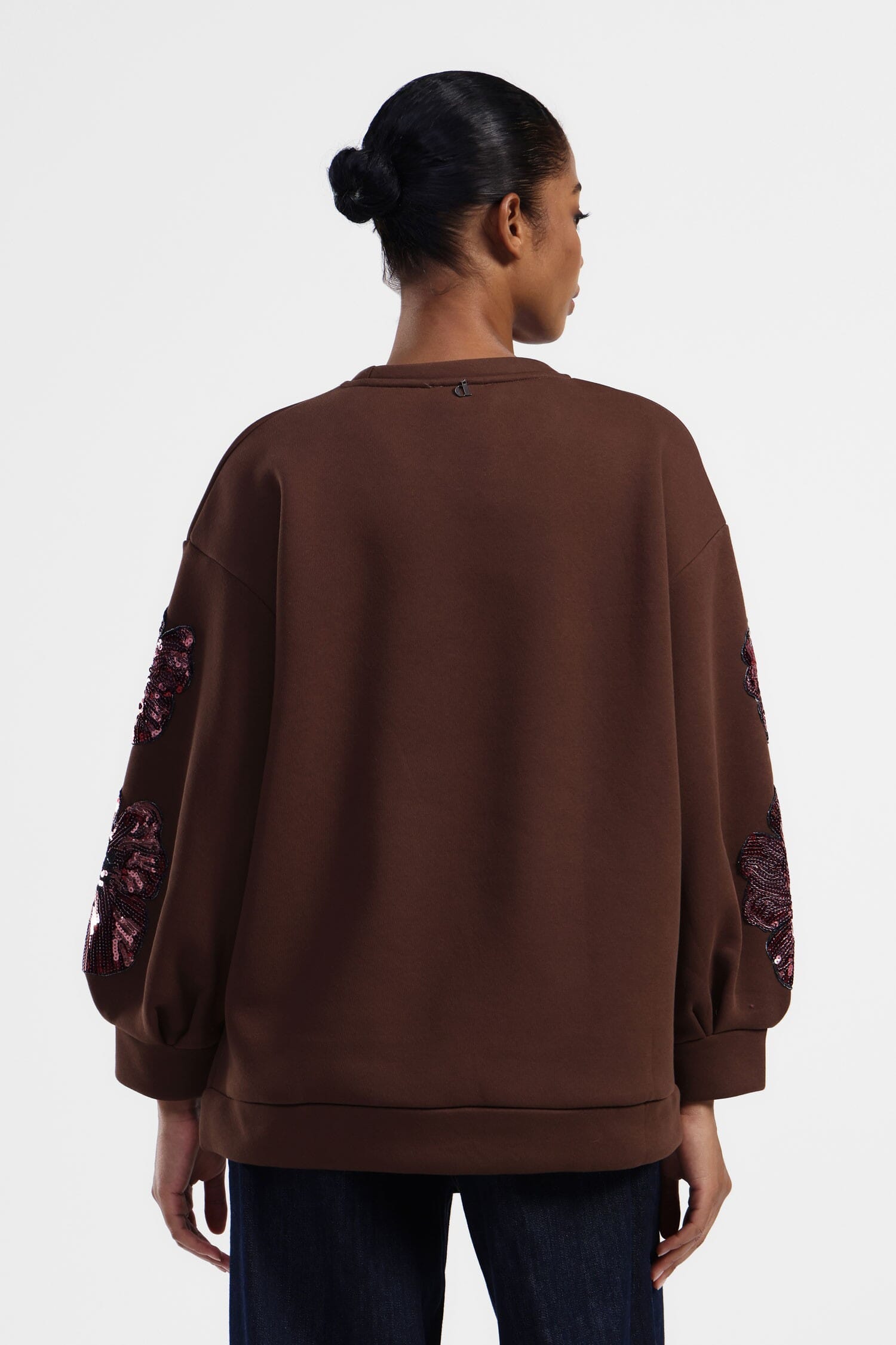 Sweatshirt avec fleurs brodées et manches longues Dixie