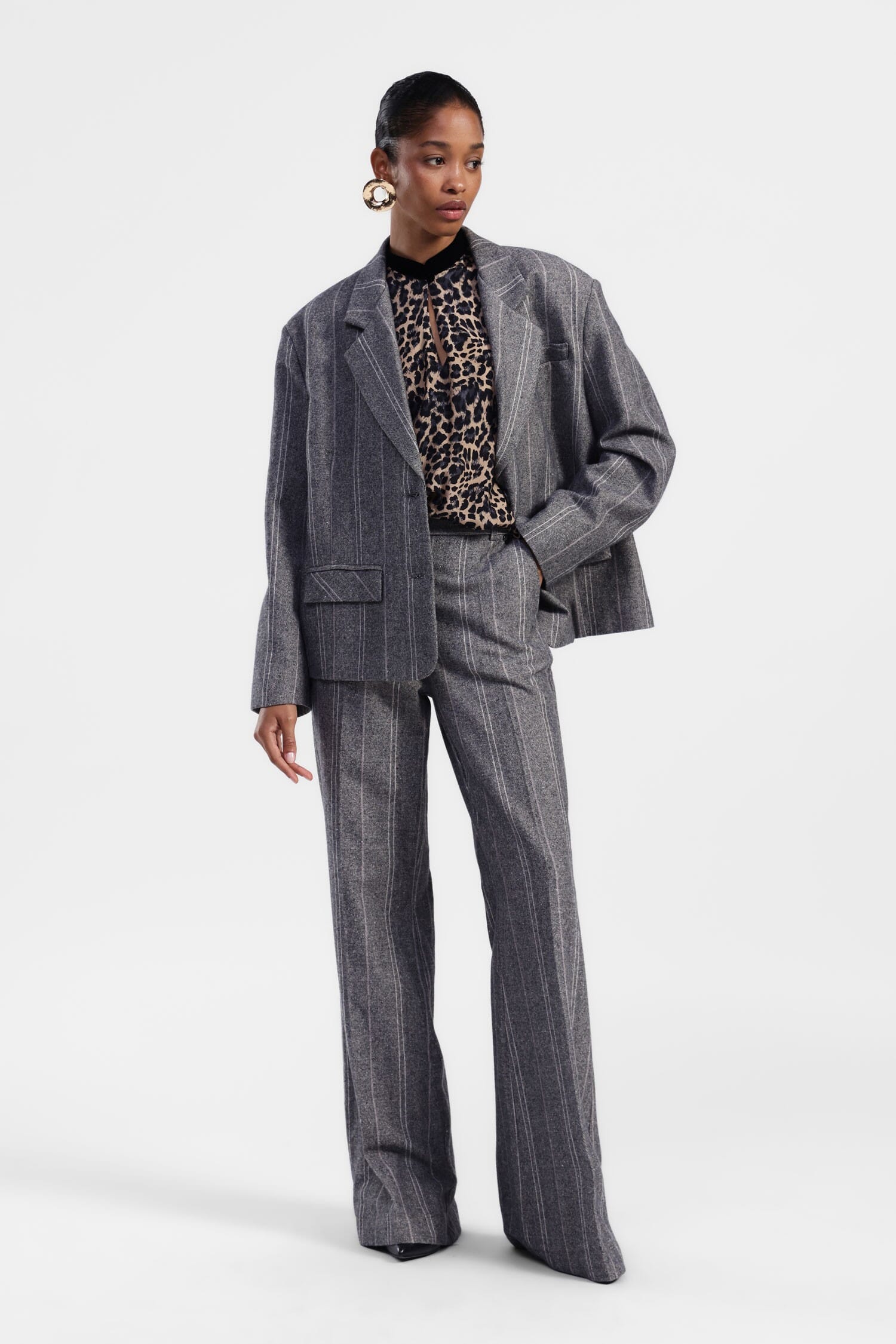 Pantalon rayé à jambes larges Dixie