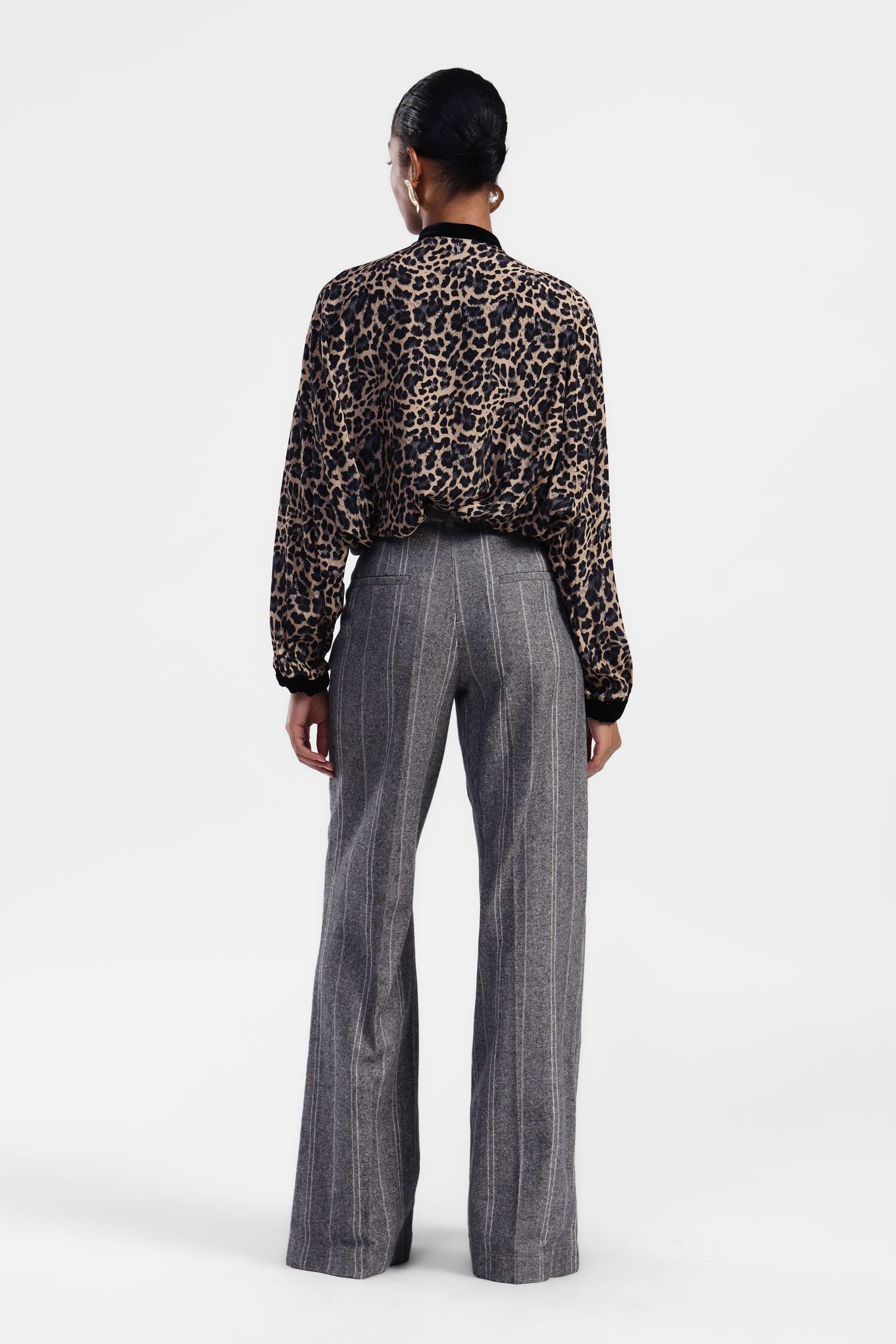 Pantalon rayé à jambes larges Dixie